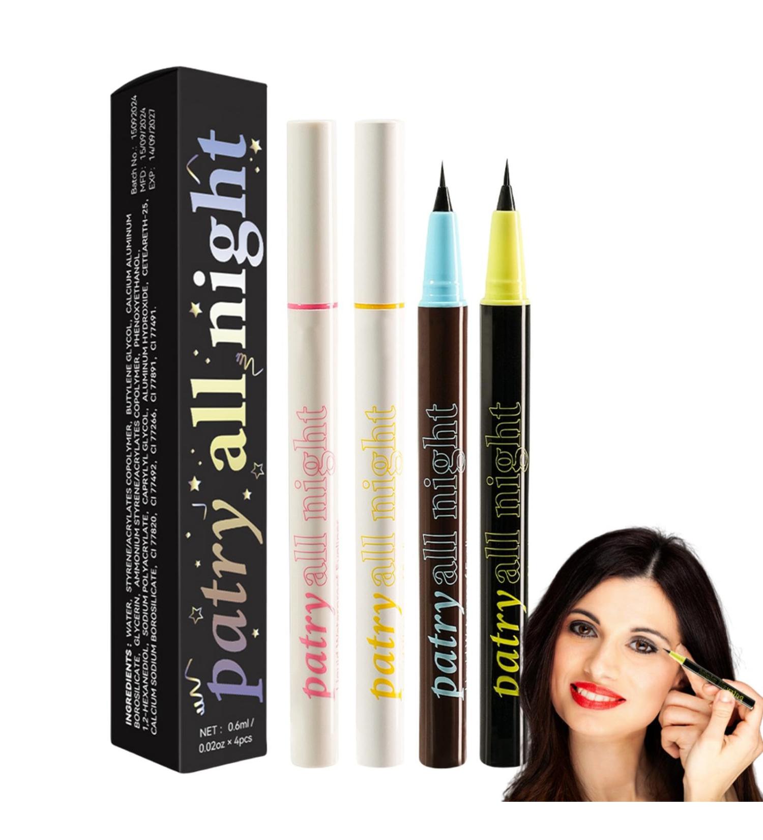 Liquid Eyeliner Water Resistant Liquid Eyeliner Precise Tip Liquid Eyeliner Pen Set of 4 Quick Drying Water Resistant Smudge Resistant Eyeliner Long Lasting Liquid Liner Eyes - Buy Online on GoSupps.com