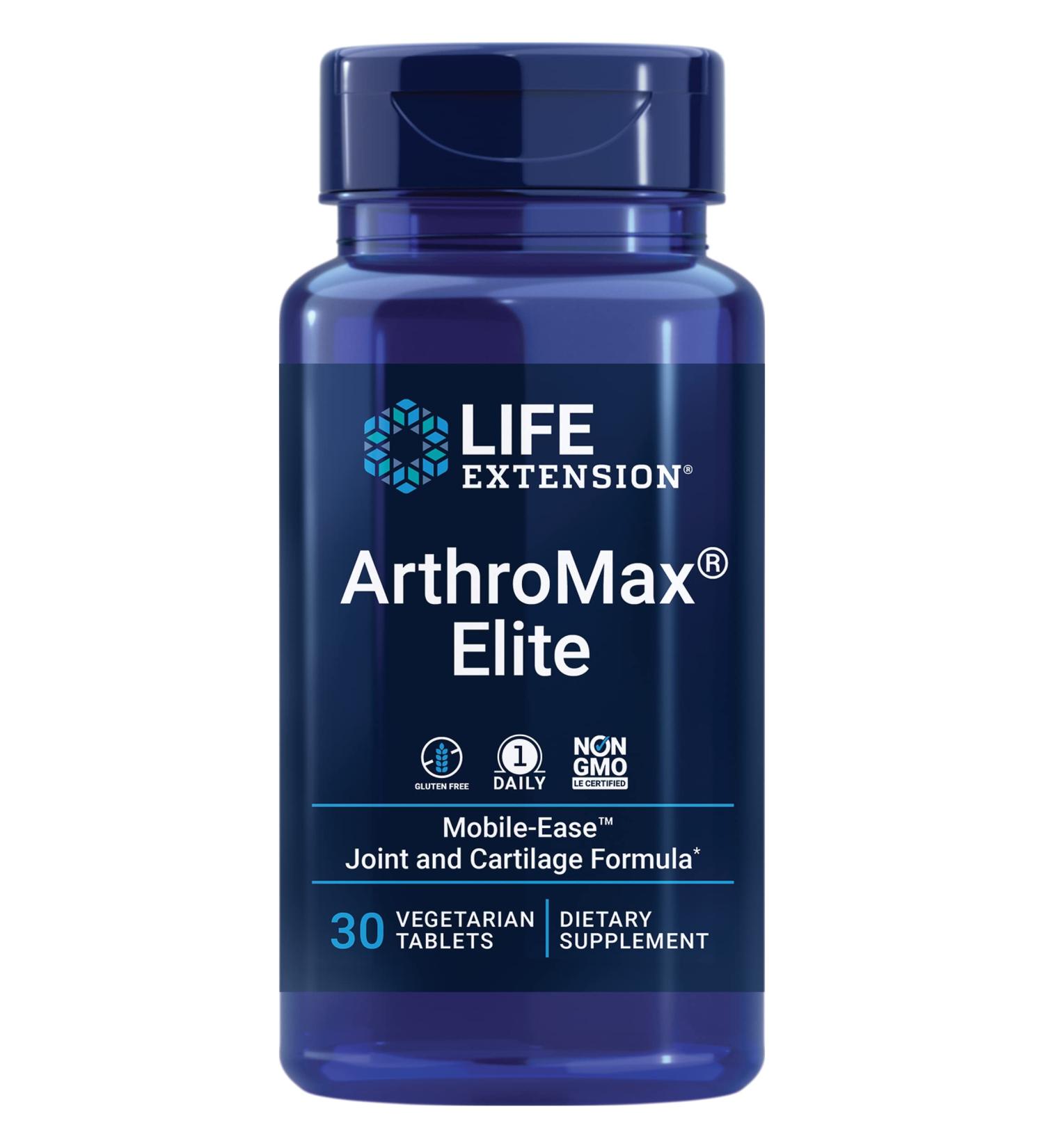 ArthroMax Elite Joint & Cartilage Health Support Supplement - Advanced Formula for Men & Women | Promotes Joint Movement - Gluten-Free Non-GMO Vegetarian - 30 Tablets - Buy Online on GoSupps.com