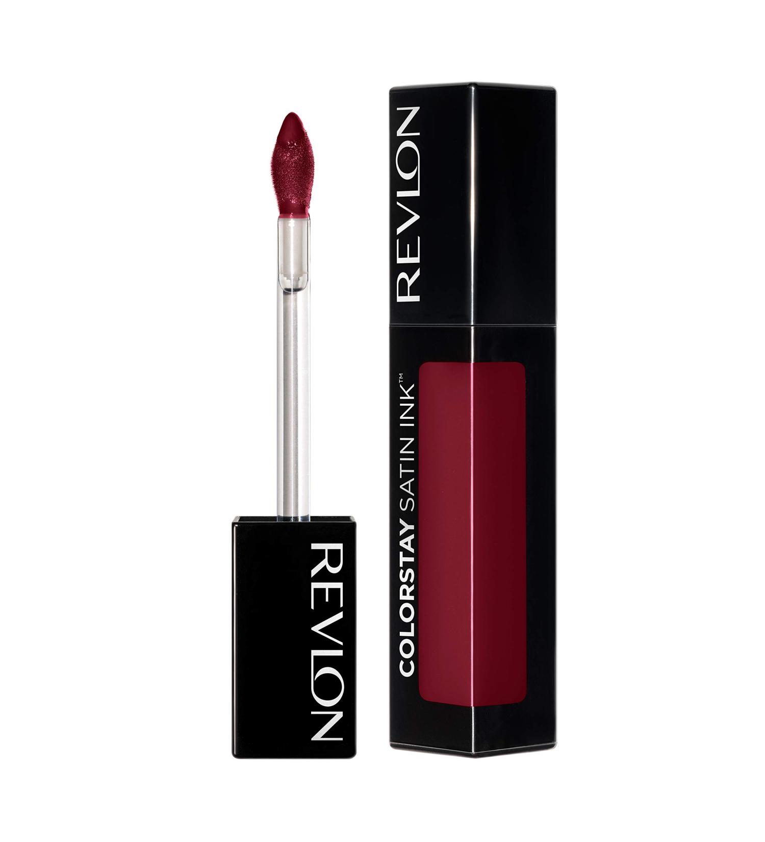 Revlon ColorStay Satin Ink Liquid Lipstick in Partner in Wine - Longwear Lip Color with Black Currant Seed Oil | 0.17 Fl Oz - Buy Online on GoSupps.com