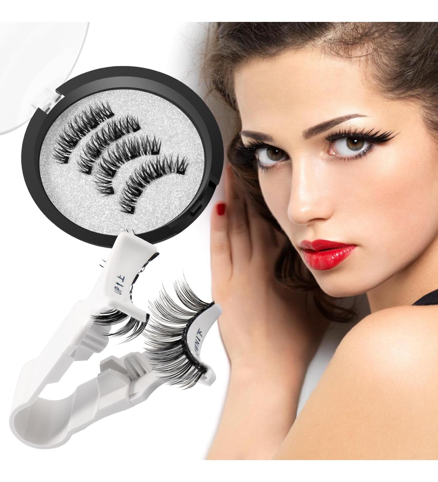 Natural Magnetic Eyelashes with Applicator - Reusable Magnetic Eyelashes Natural Look False Eyelashes without Eyeliner Best Magnetic Lashes No Glue with Clamp for Beginners (Magnetic Lashes-03) 03# - Buy Online on GoSupps.com