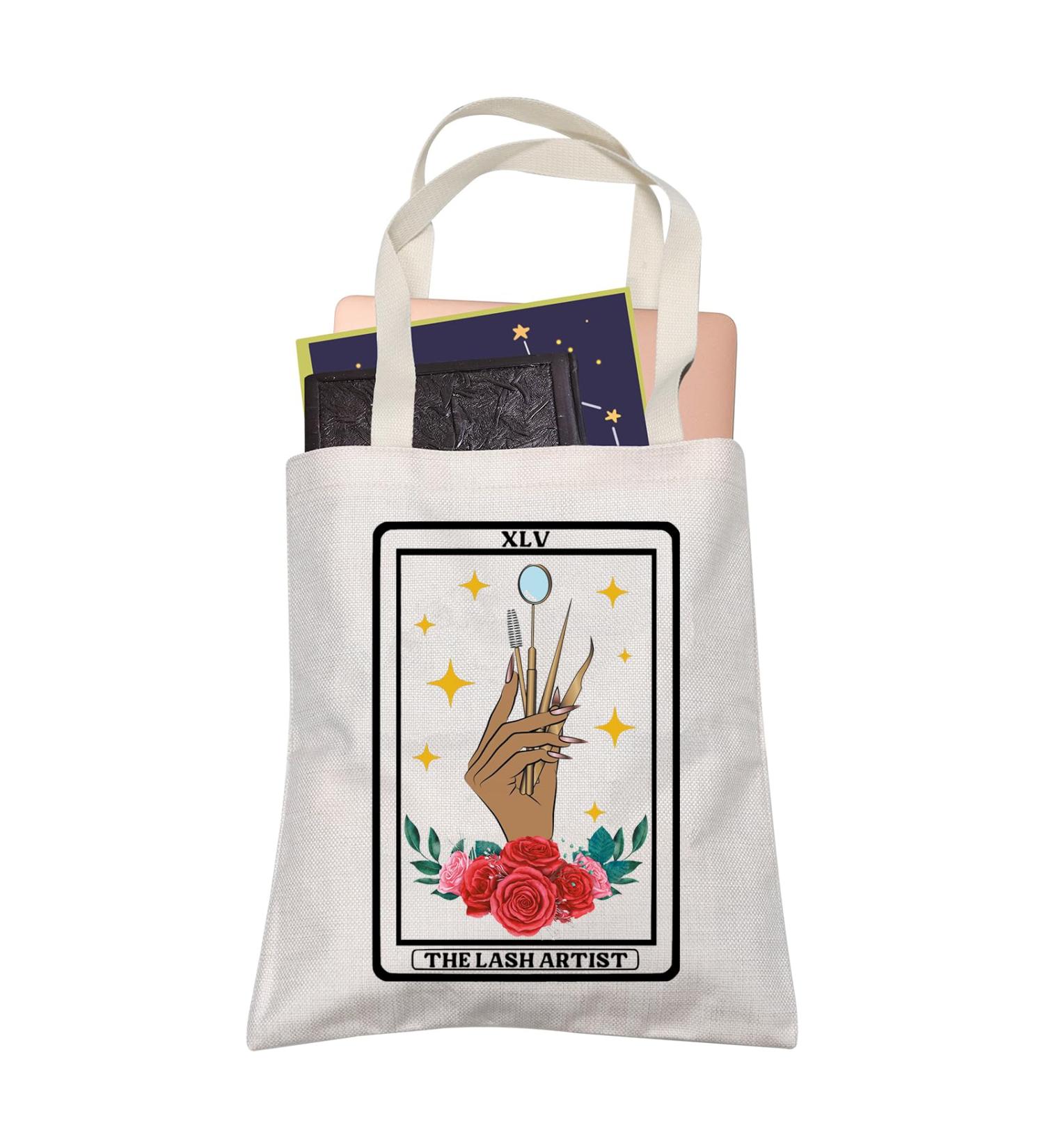 LEVLO Eye Lash Marketing Gift XLV | Reusable Tarot Beauty Tote Bag for Women - Perfect for BFF & Lash Artists - Buy Online on GoSupps.com