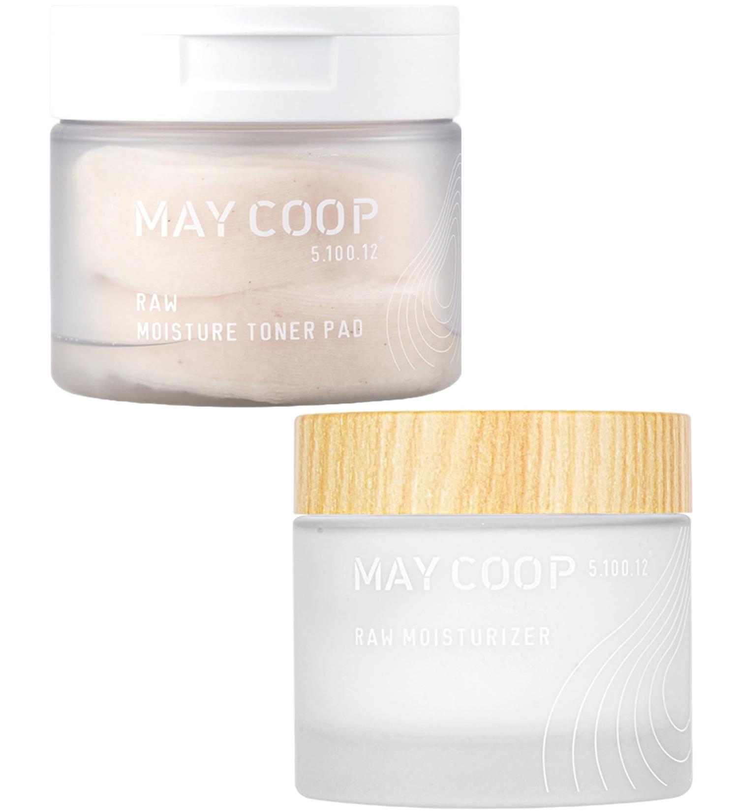 MAY COOP Raw Moisturizer Face Cream + Raw Moisture Korean Toner Pads 160ml (70 Pads) Bundle - Buy Online on GoSupps.com