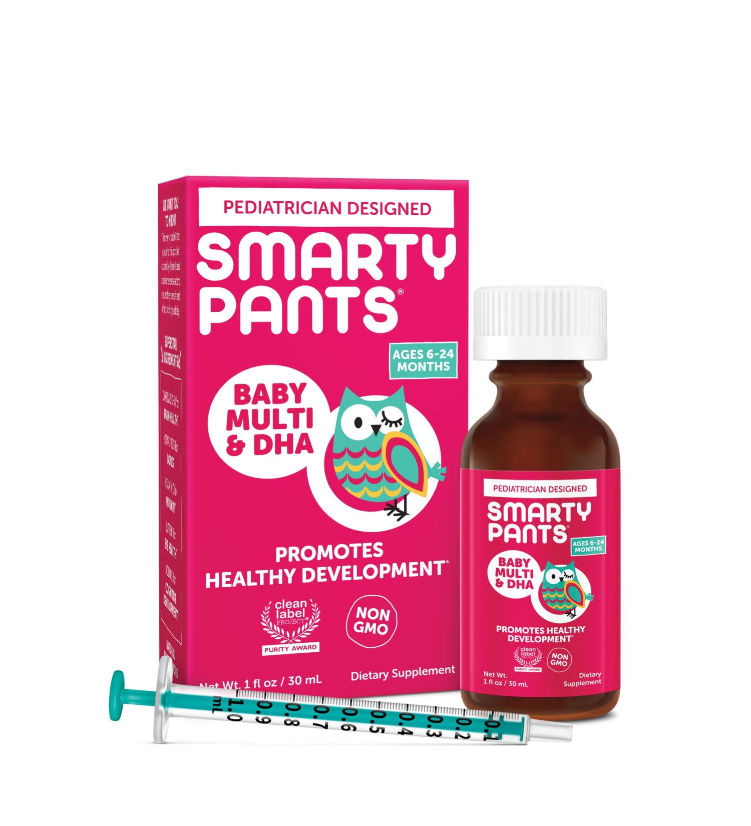 SmartyPants Baby Multivitamin & DHA for 6-24 Months | 1 fl oz (30 mL) â€“ Complete Nutrition - Buy Online on GoSupps.com