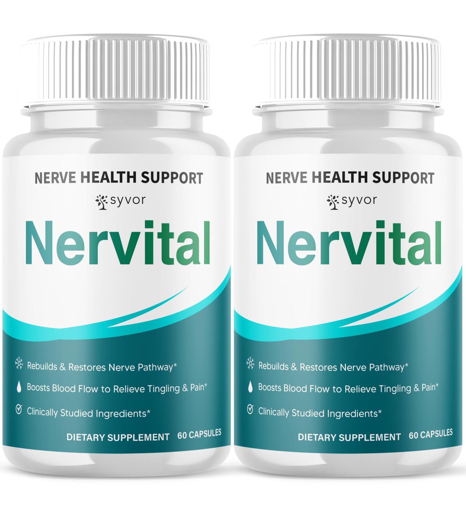 (2 Pack) Nervital Capsules Official Nervital Supplement Pills with All Natural Ingredients Advanced Formula for Optimal Health & Nerve Support with Premium Vitamins for Women & Men (120 Capsules) - Buy Online on GoSupps.com