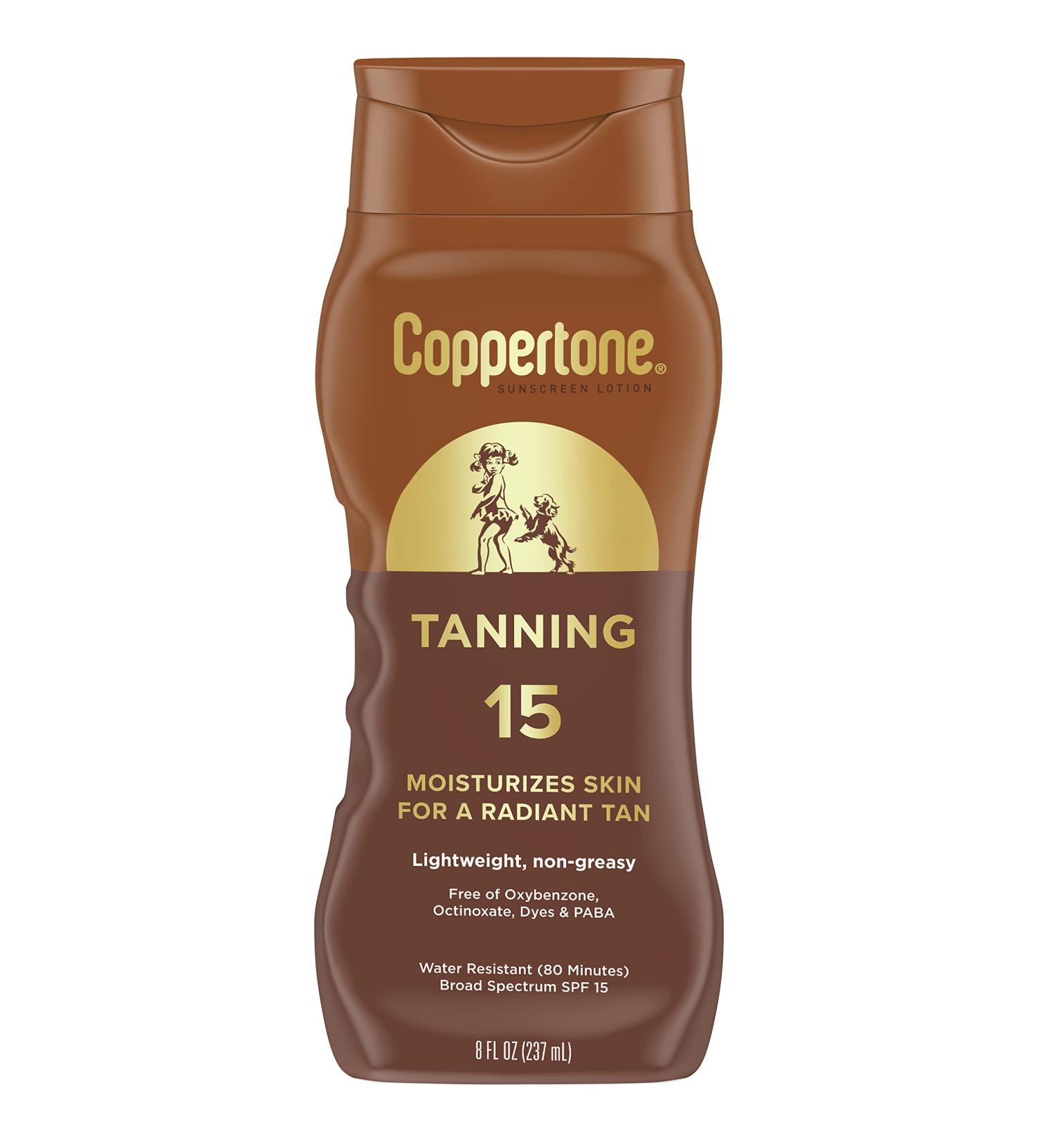 Coppertone Tanning SPF 15 - Lightweight & Moisturizing Sunscreen (8 fl oz) - Buy Online on GoSupps.com