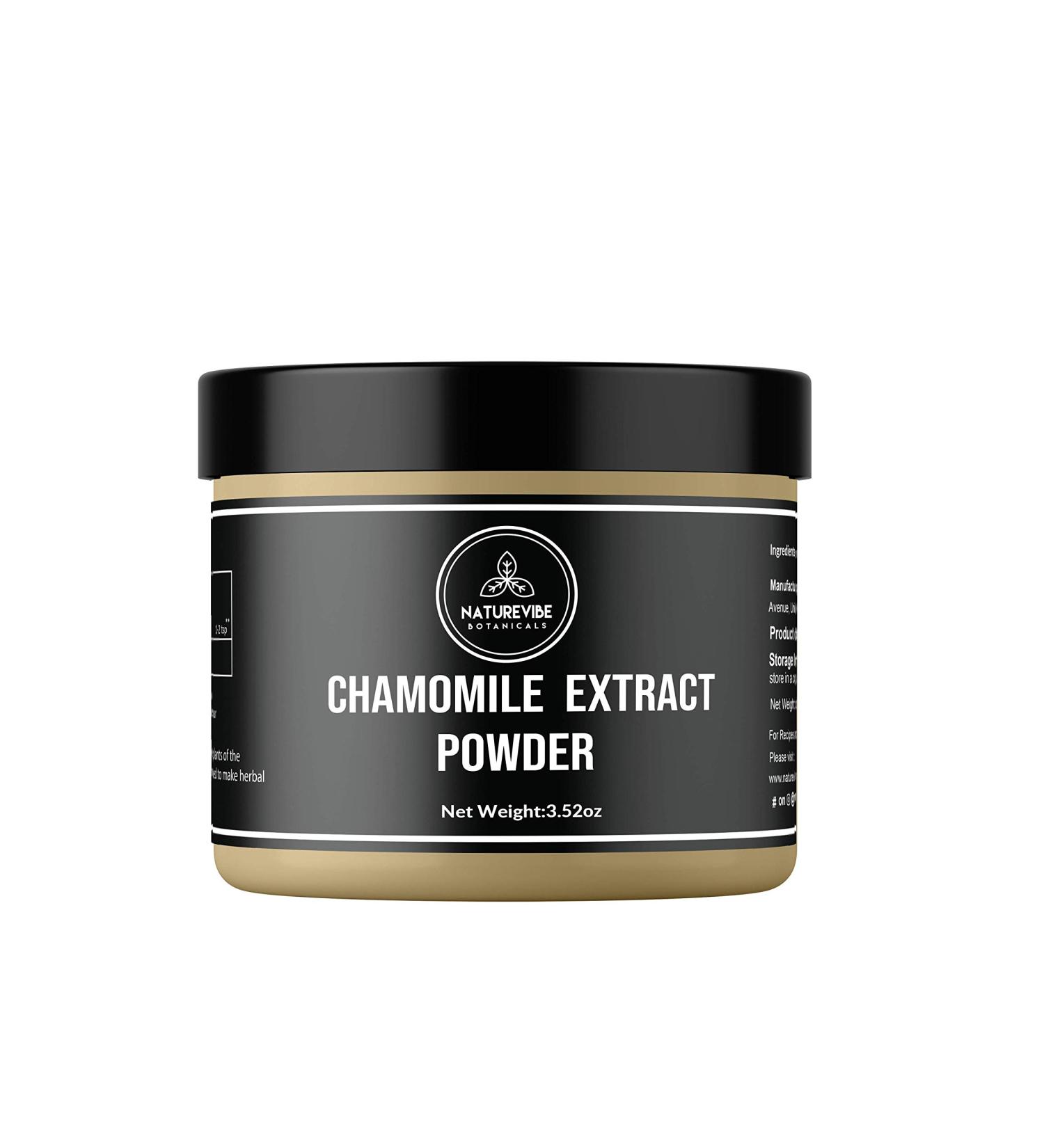 Naturevibe Botanicals Chamomile Extract Powder (3.52oz) - Pure and Natural Relaxation - Buy Online on GoSupps.com