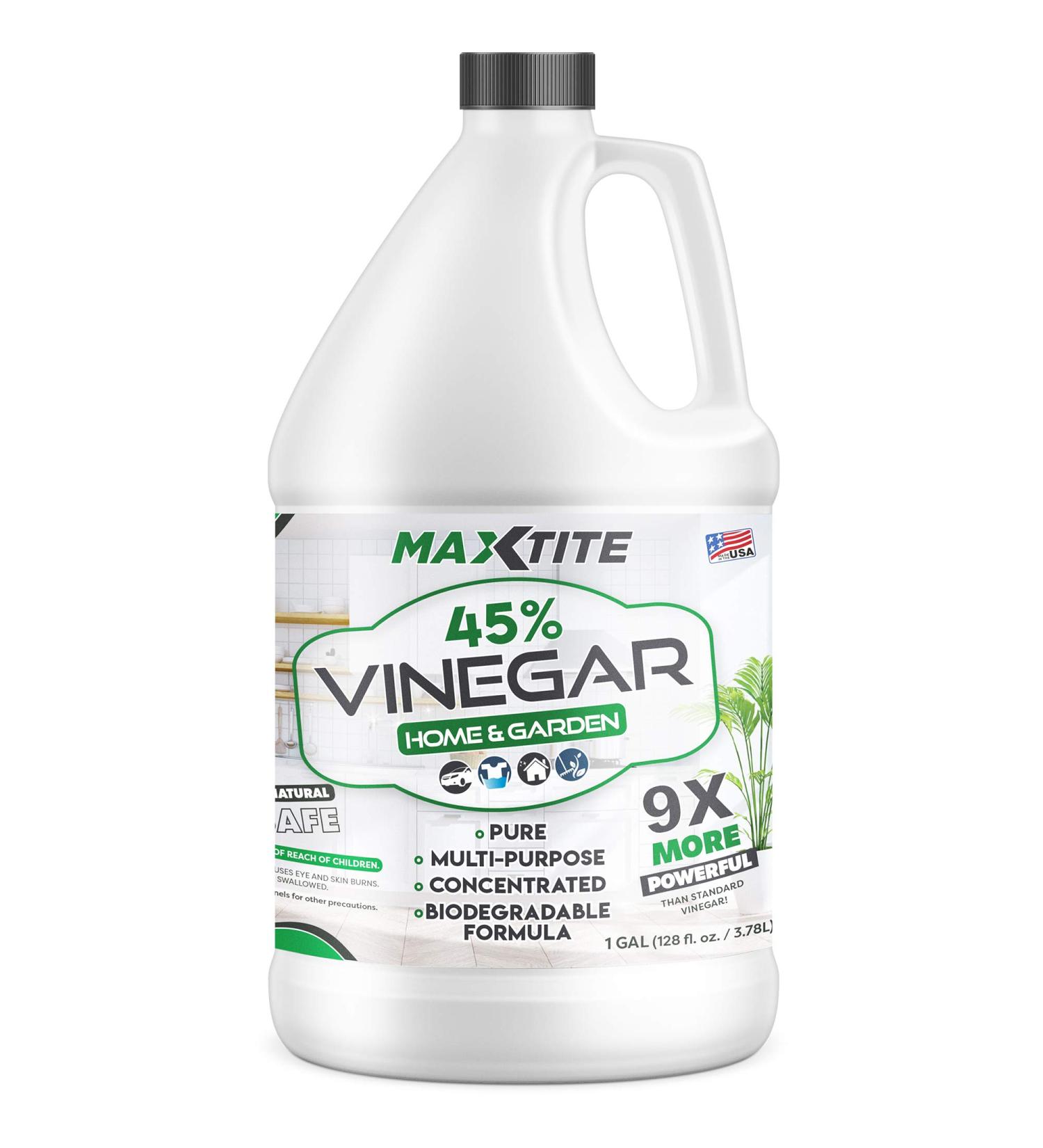 MaxTite 45% Pure Concentrated Vinegar - 9x Power Cleaning Solution for Home & Garden (1 Gallon) - International Shipping Available - Buy Online on GoSupps.com