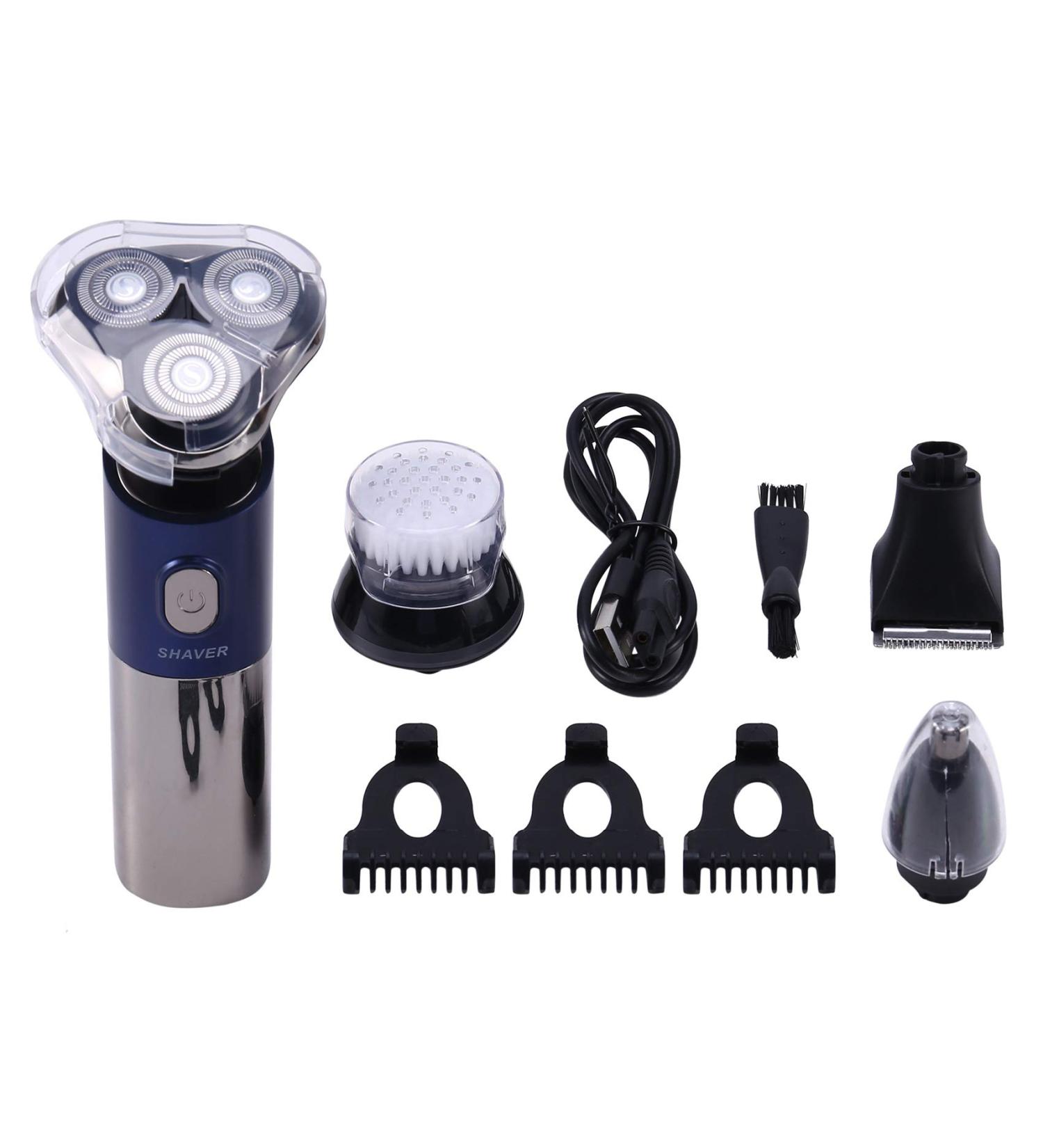 RIYAN 4 in 1 Wet Dry Use Multifunctional Hair Clipper Rechargeable Cordless Electric Hair Clipper Men's Shaver Trimmer Blue - Buy Online on GoSupps.com