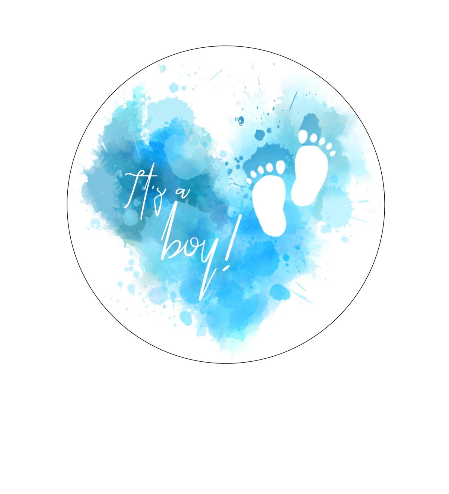 Orange Trading Dartmouth LTD A4 Edible Decor Icing Sheet It's A Boy Baby Shower Themed 7-8" Circle Cake Topper Decoration - Great for larger cakes