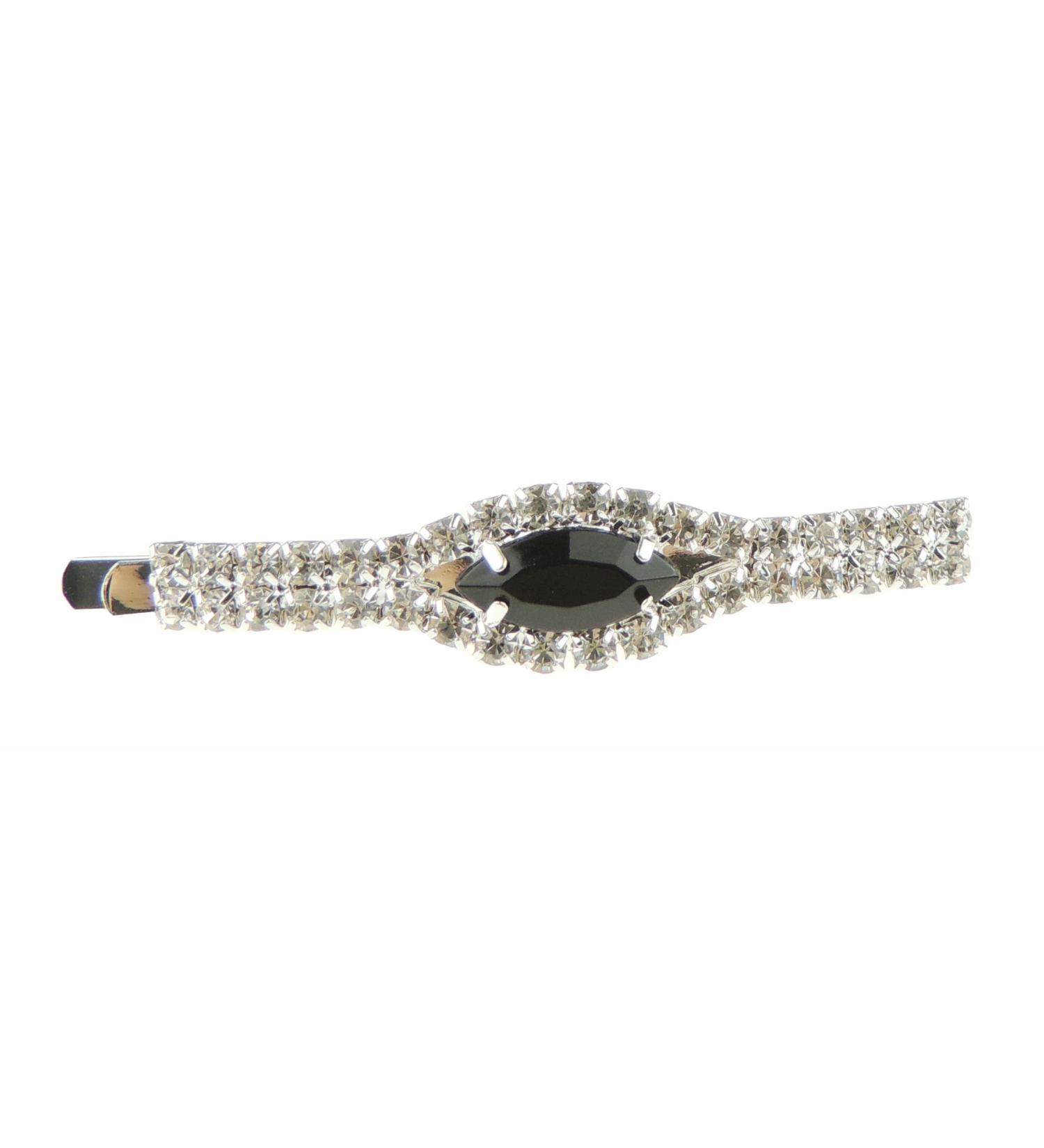 Womens Girls Sparkly Bow Rhinestone Jeweled Crystal Diamante Party Birthday Christmas Bridal Wedding Accessories Slides Hairpin Hair Clips Grips Bobby Pins ONE Small 5.5cm (Black)