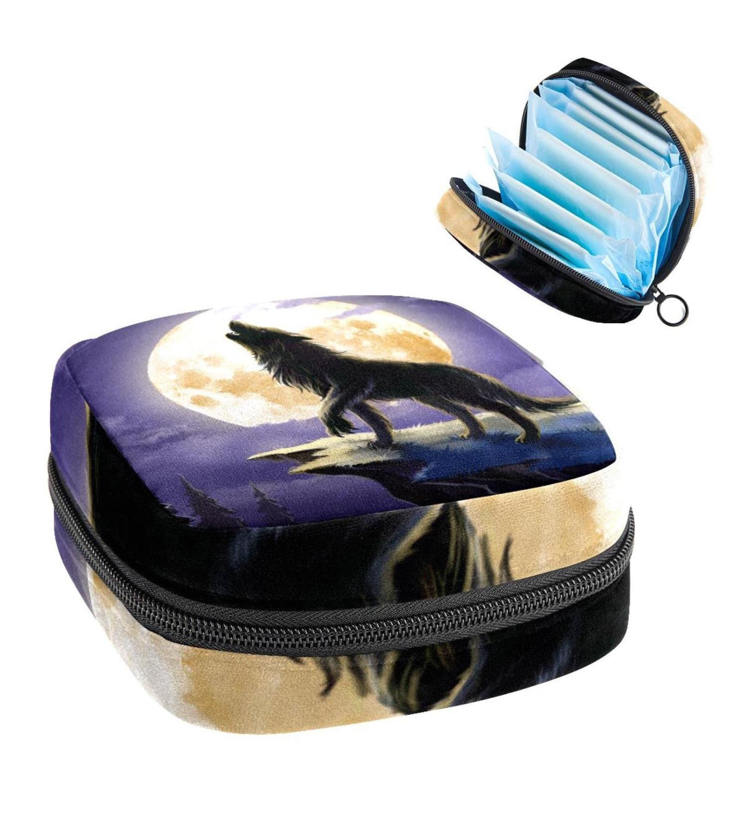 Women's Storage Pocket Bands for Feminine Products - Howling Wolves Design | Servant Period Kit Bag - Buy Online on GoSupps.com