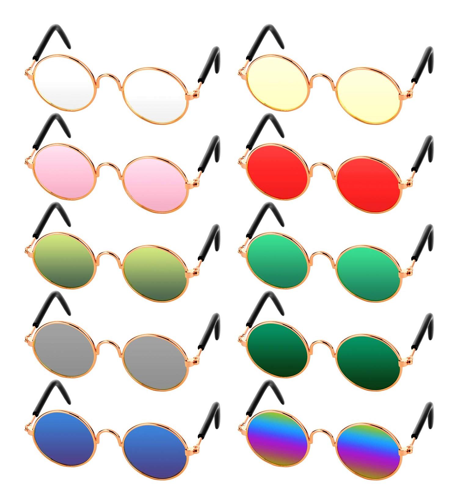 10 Piece Mixed Color Cat Dog Sunglasses for Halloween Cosplay Party - Pet Glasses Photo Props - Buy Online on GoSupps.com