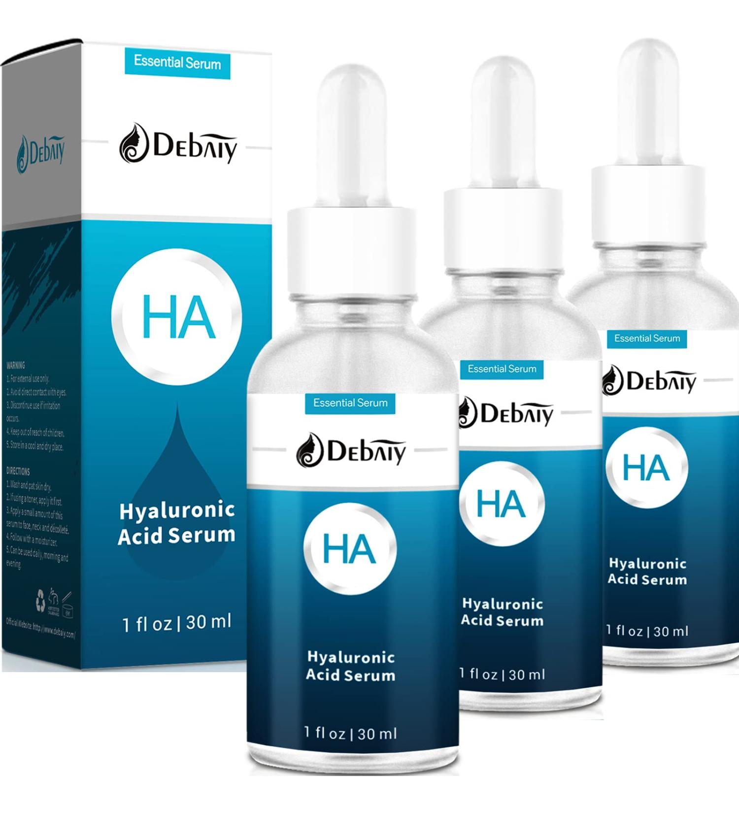 DEBAIY Hyaluronic Acid Serum - 3 Pack Anti-Aging Face Moisturizer (1Fl.Oz/30ml) - Hydrating Skincare for All Skin Types - Buy Online on GoSupps.com
