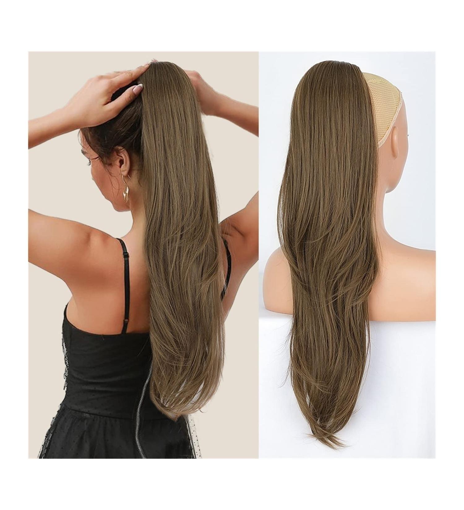 Hair Extensions 26" Long Wavy Drawstring Ponytail Synthetic Ponytail With Drawstring Hairpin Extension Wig Bun for Women's Everyday Hair Pieces For Women (Color : Chocolate brown Size : 26inches) 26inches Chocolate brown - Buy Online on GoSupps.com