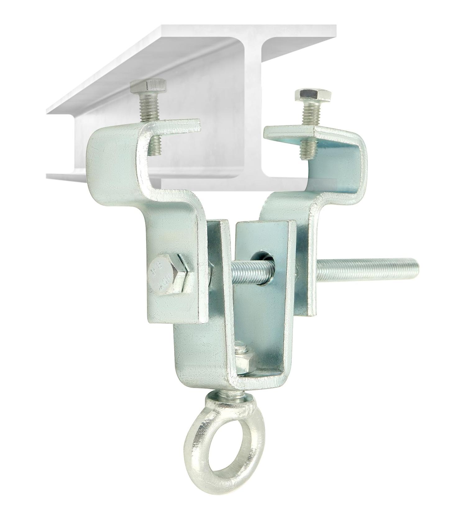 QWORK Steel I-Beam Hanger | Adjustable Beam Clamp for Punching Bags | Ideal for Beams 6.3 cm to 19 cm - Buy Online on GoSupps.com