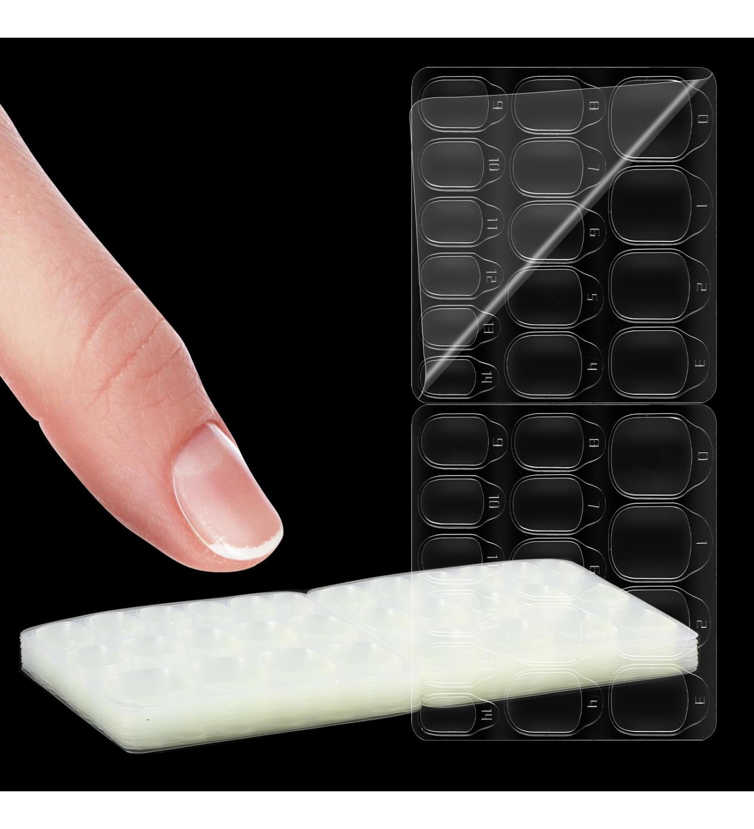 Larrel Pack of 15 sheets / 450 adhesive nail stickers - 15 sizes - Transparent - Double-sided gel - For decoration - Buy Online on GoSupps.com
