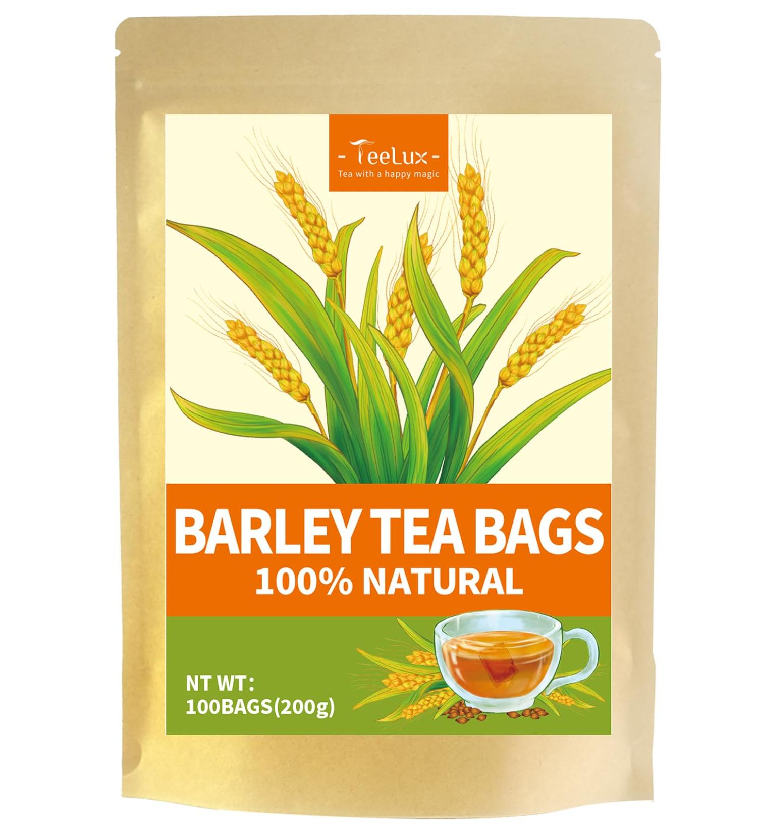  TeeLux TeeLux 100 Roasted Barley Tea Bags Pure Natural Barley Mugicha Unsweetened Caffeine Free Full-bodied Biodegradable Tea - Buy Online on GoSupps.com