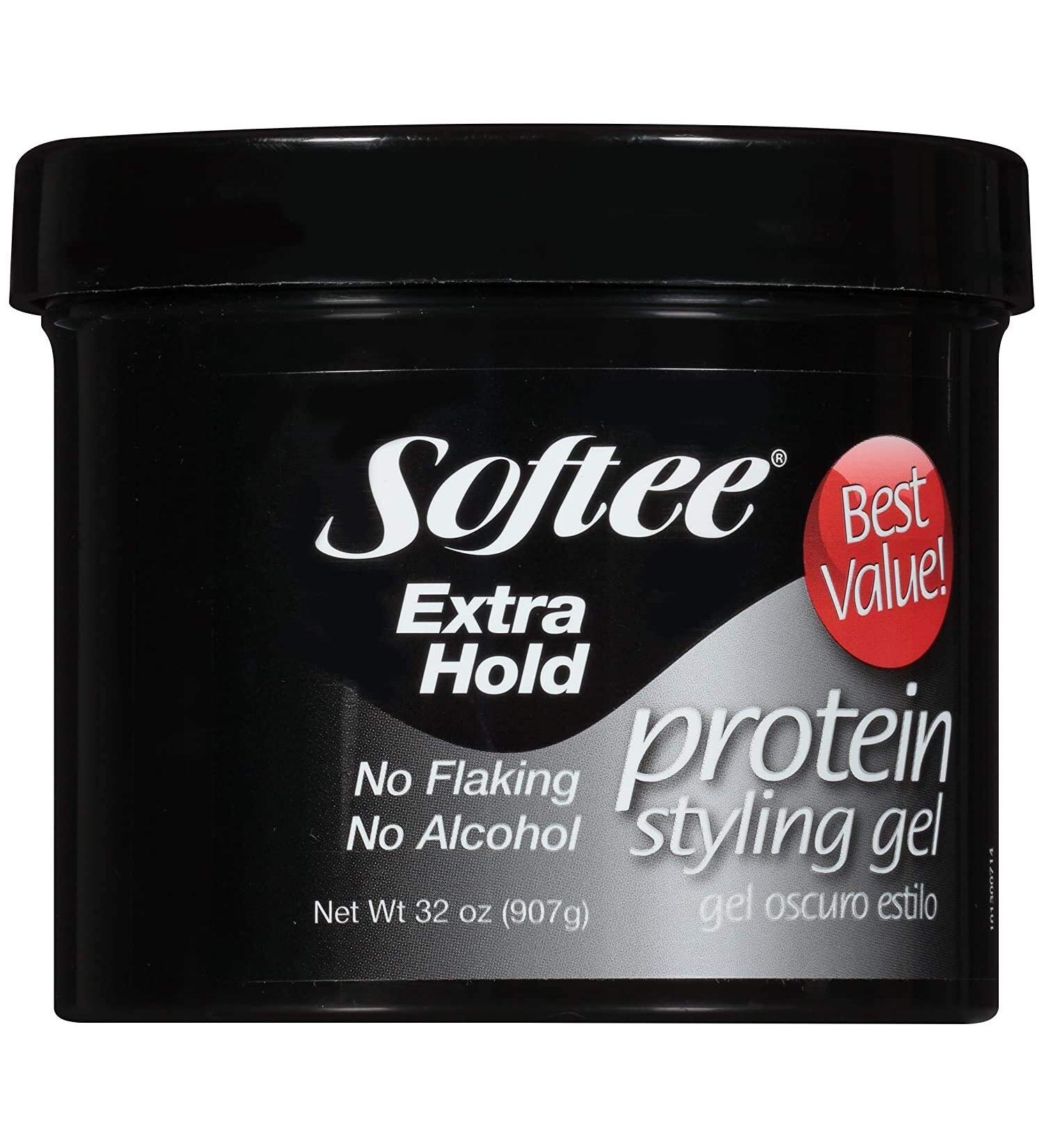 Softee Softee extra hold protein styling gel 32 ounce  Black  32 Ounce