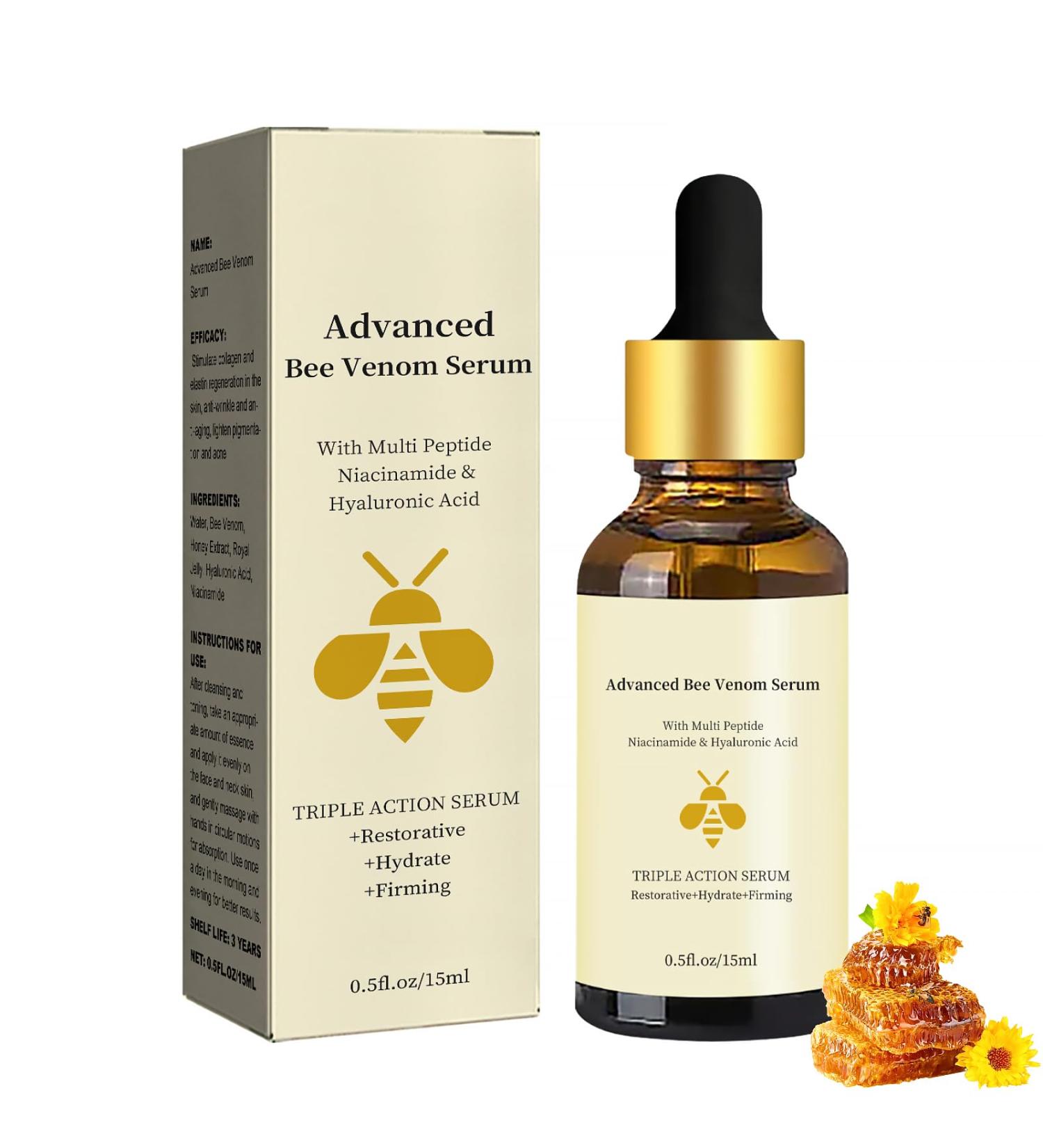 Bee Venom Serum Pure Bee Venom Face Serum Face Moisturizer For Women Bee Venom Spot Correcting Facial Serum With Multi Peptide Niacinamide & Hyaluronic Acid for Restorative Hydrating (1) - Buy Online on GoSupps.com
