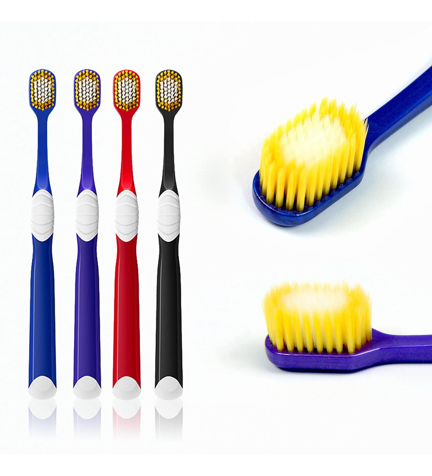 Wide Head Toothbrush by The Smiling Whale | Deep Clean & Extra Soft | 4 Count | SPA Dental Care for Sensitive Gums - Buy Online on GoSupps.com