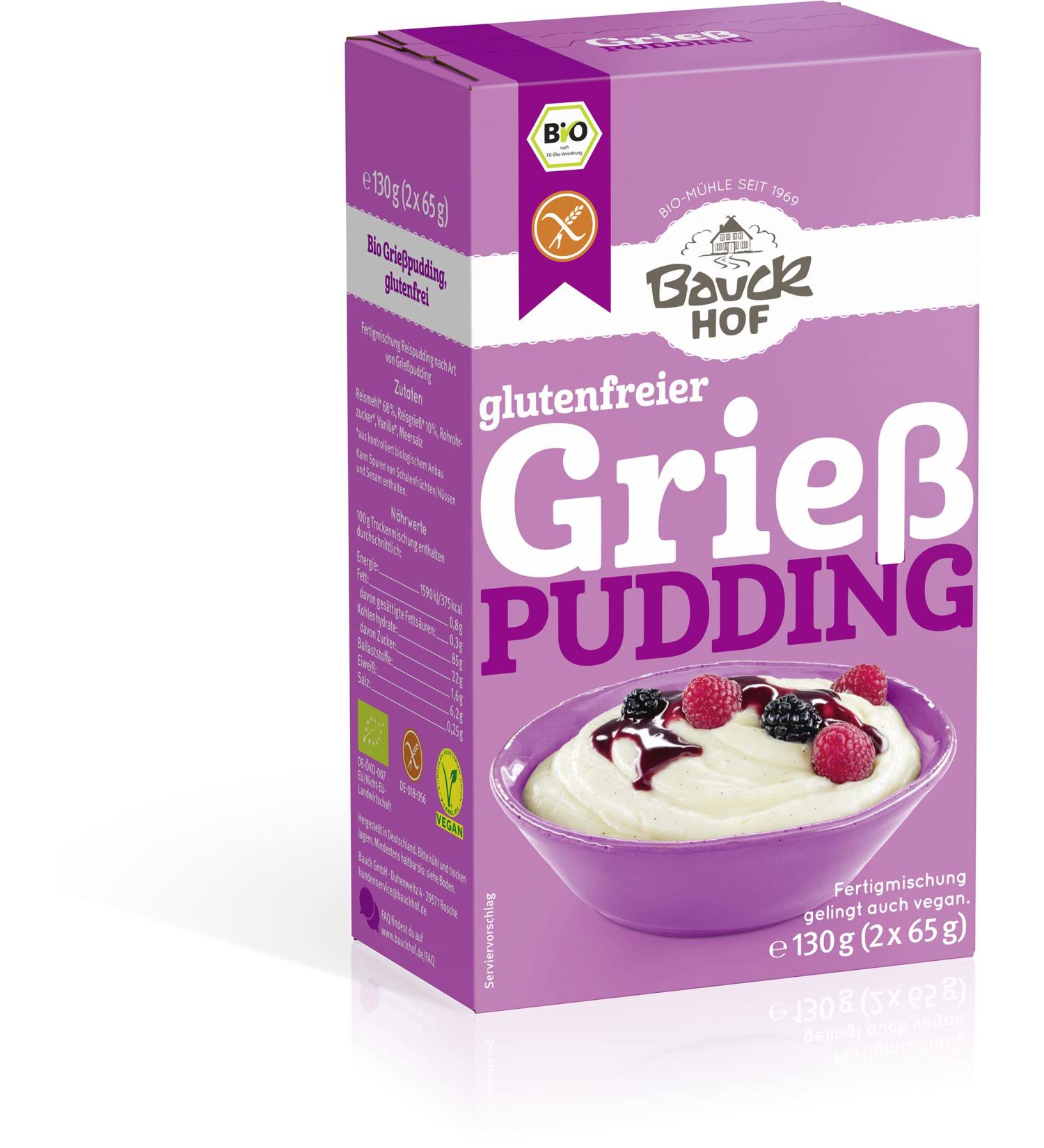 Bauckhof semolina pudding gluten-free organic (2 x 130 gr) 130 g (pack of 2)