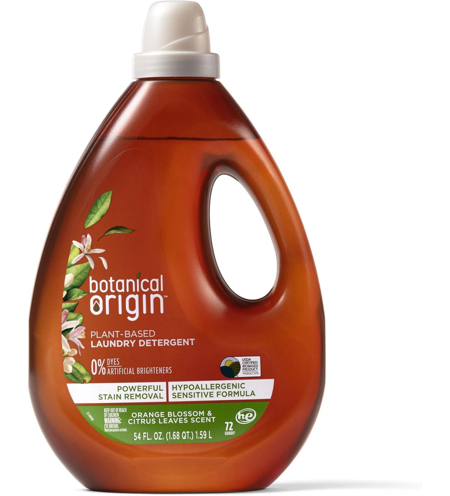 Botanical Origin Plant-based Laundry Detergent Orange Blossom and Citrus Leaves, 54 oz (72 loads) - Buy Online on GoSupps.com