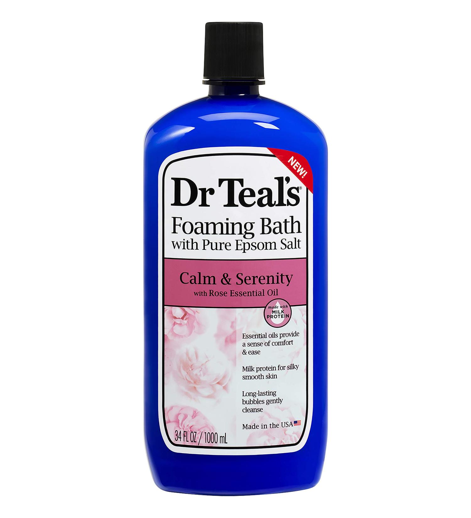 Dr Teal's Foaming Bath Milk & Rose 34oz - Relax and Rejuvenate with this Luxurious Bath Soak - Buy Online on GoSupps.com