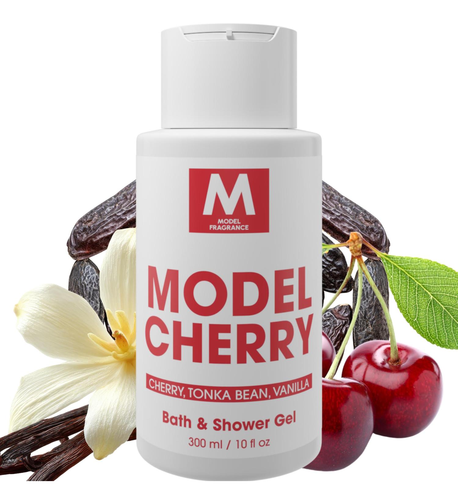 Model Cherry Gourmand Body Gel | Cherry Tonka Bean and Vanilla Scented | Hydrating Nourishing and Refreshing Shower Gel | Scented Spa Products | Premium Body Cream for Clean Soft Skin - Buy Online on GoSupps.com