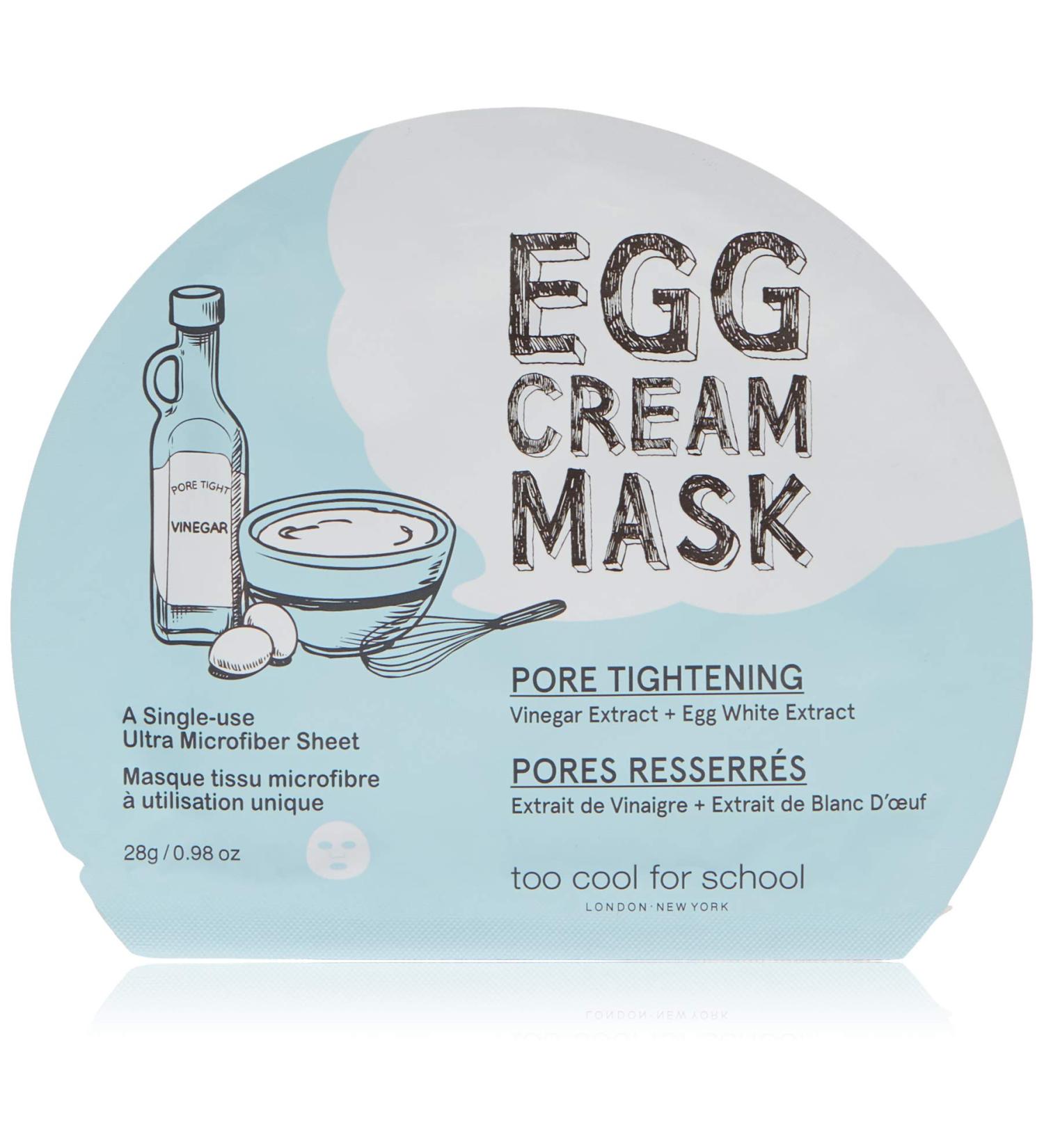 Too Cool for School Egg Cream Mask | Pore Tightening - 1 Sheet 0.98 oz - Buy Online on GoSupps.com