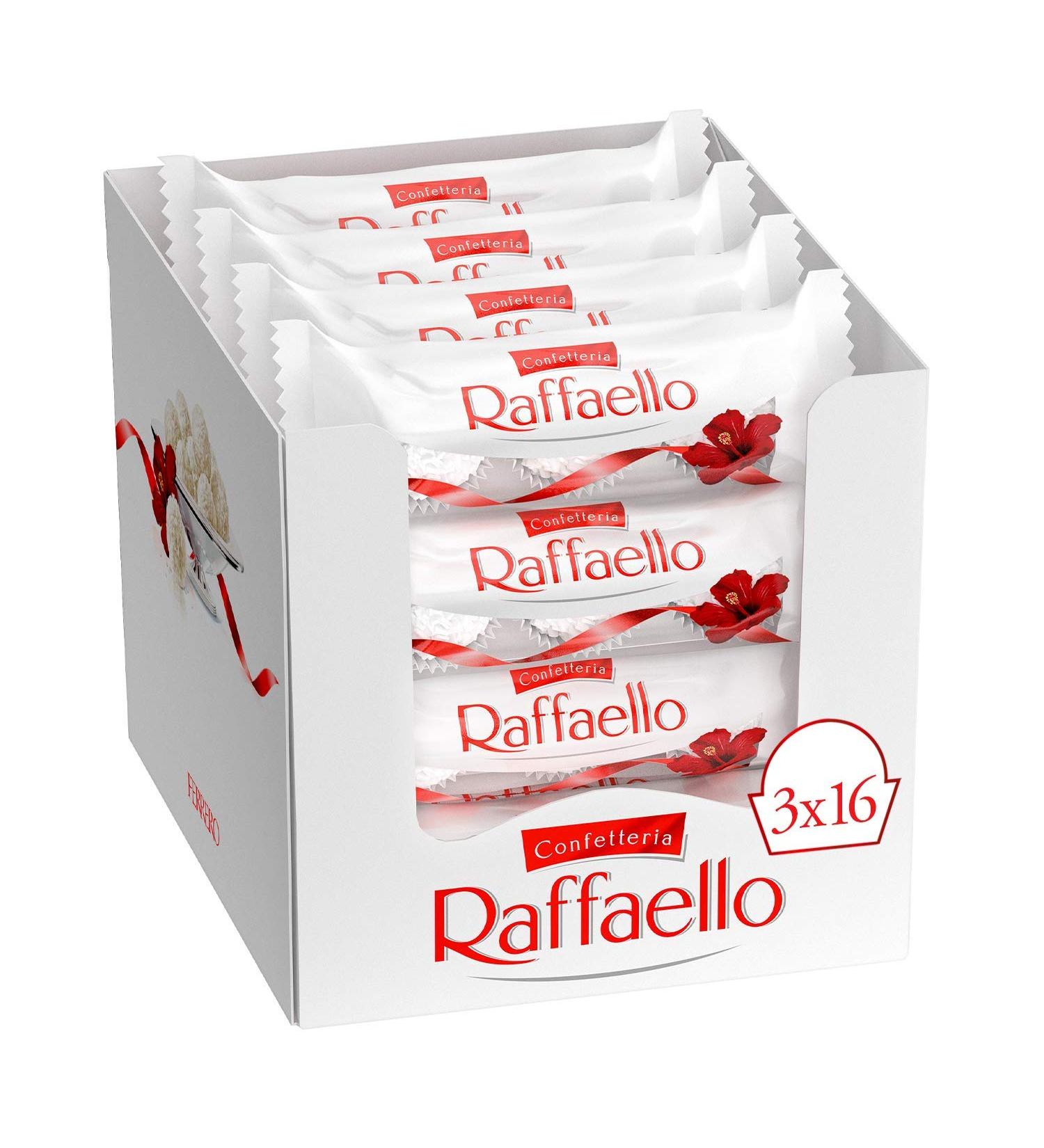CONFETTERIA RAFFAELLO Coconut Almond Specialty Gift Box 16 Packs of 3 Individually Wrapped Candies 4 Boxes 2.6 Kilogram Coconut 16 Packs of 3 (Case of 4) - Buy Online on GoSupps.com