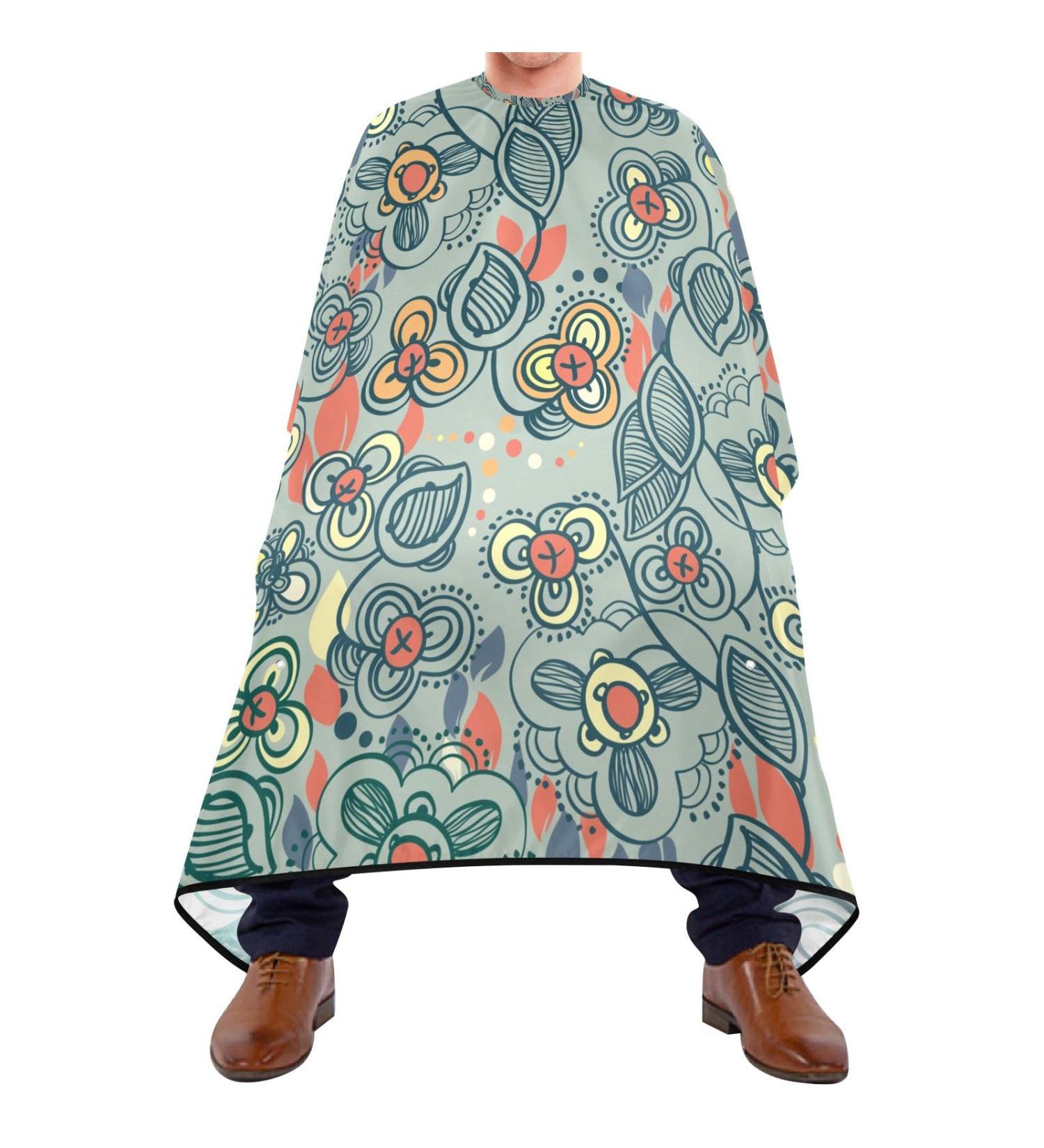 Waterproof Barber Cape - Vintage Flower & Cheetah Haircut Bib for Men & Women | Premium Hair Cutting Capes - Buy Online on GoSupps.com