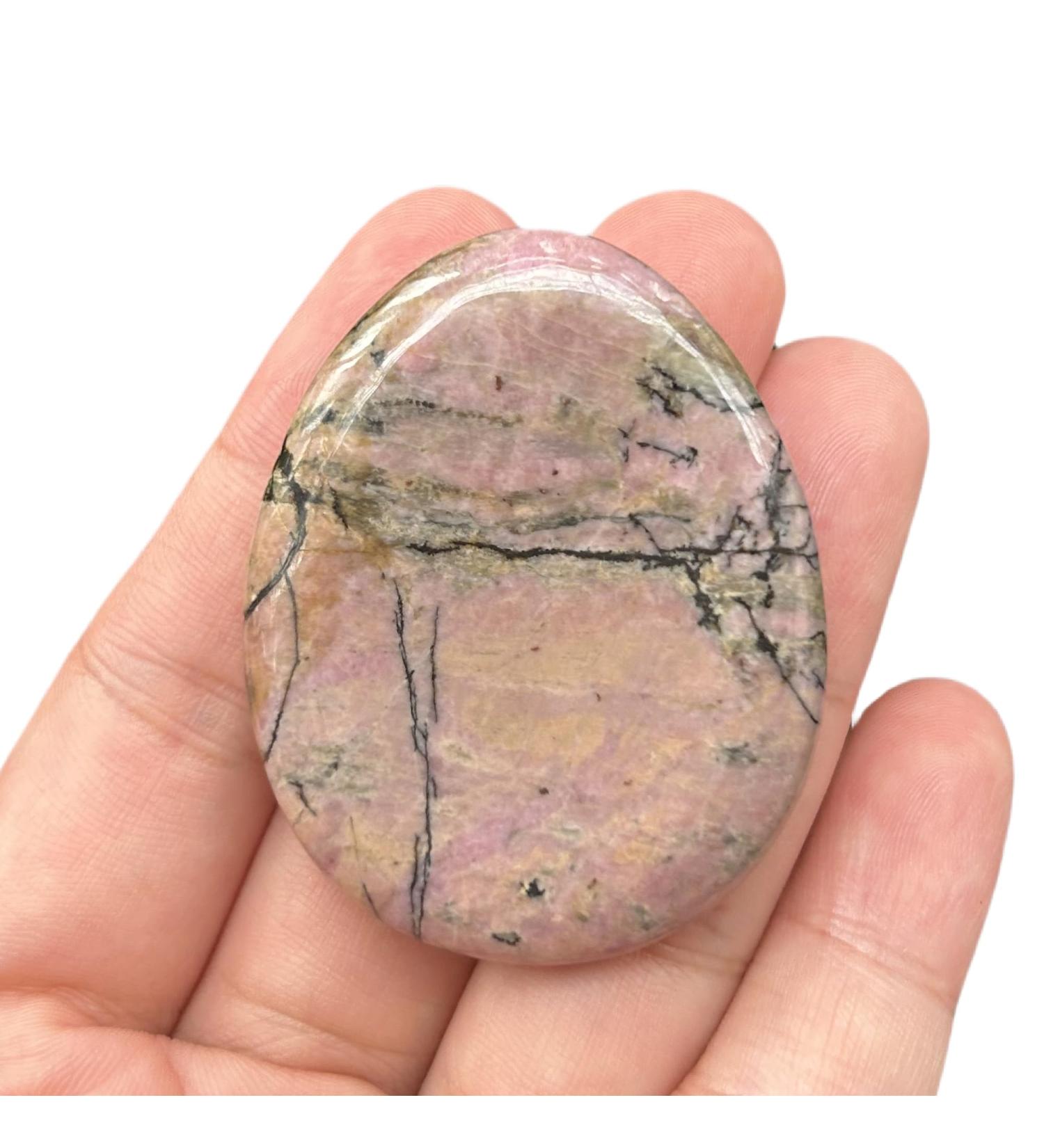 Buy Manekieko Natural Rhodonite Water Drop Chakra Thumb Worry Stone - Stress Relief & Healing Reiki Crystal Pocket Stone - Buy Online on GoSupps.com