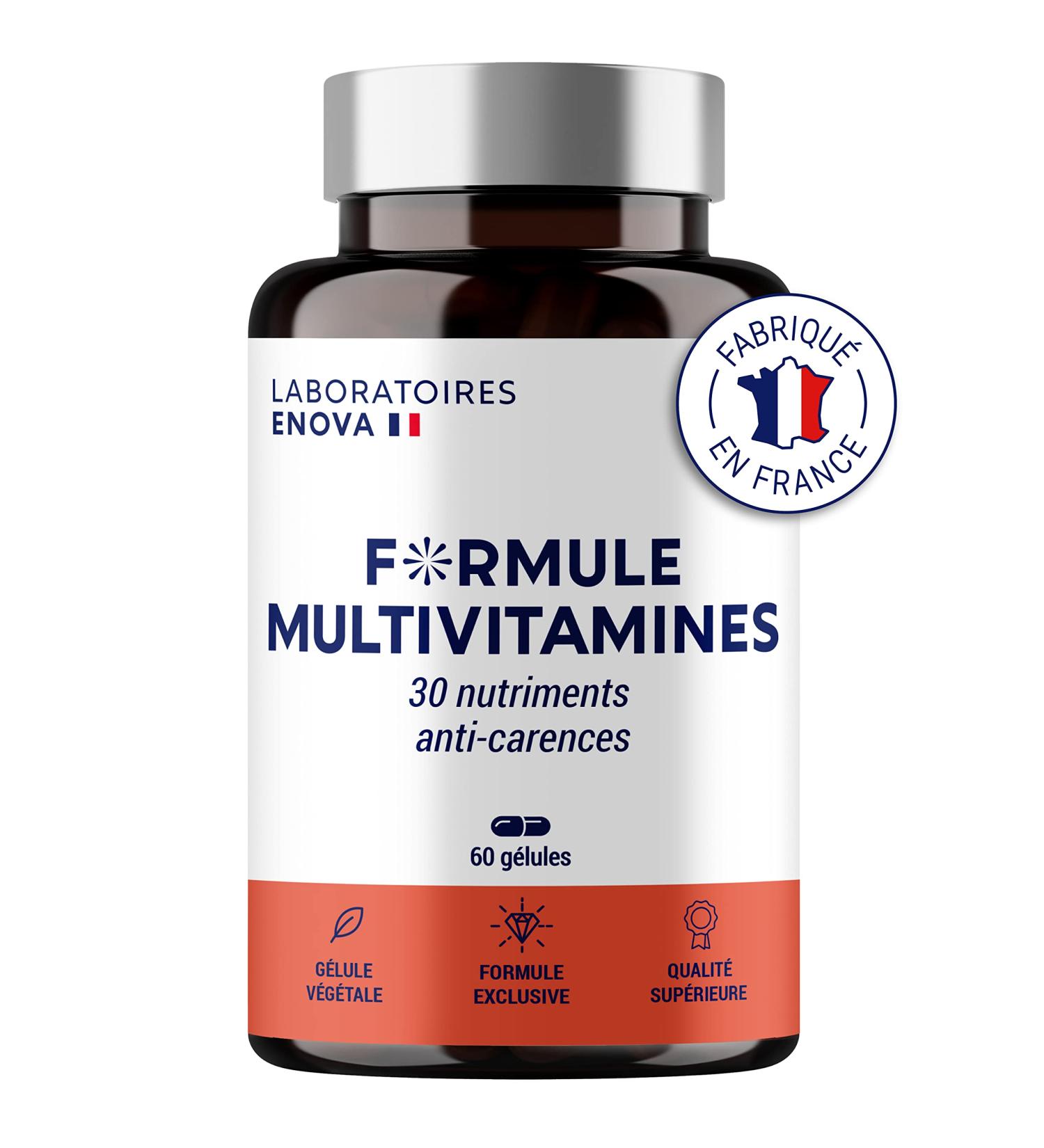 MULTIVITAMIN AND MINERAL FORMULA 30 Nutrients | Vitamin A B C D E K Quercetin Magnesium Zinc Coenzyme Q10 Selenium | Food Supplement | Made in France | 60 capsules - Buy Online on GoSupps.com