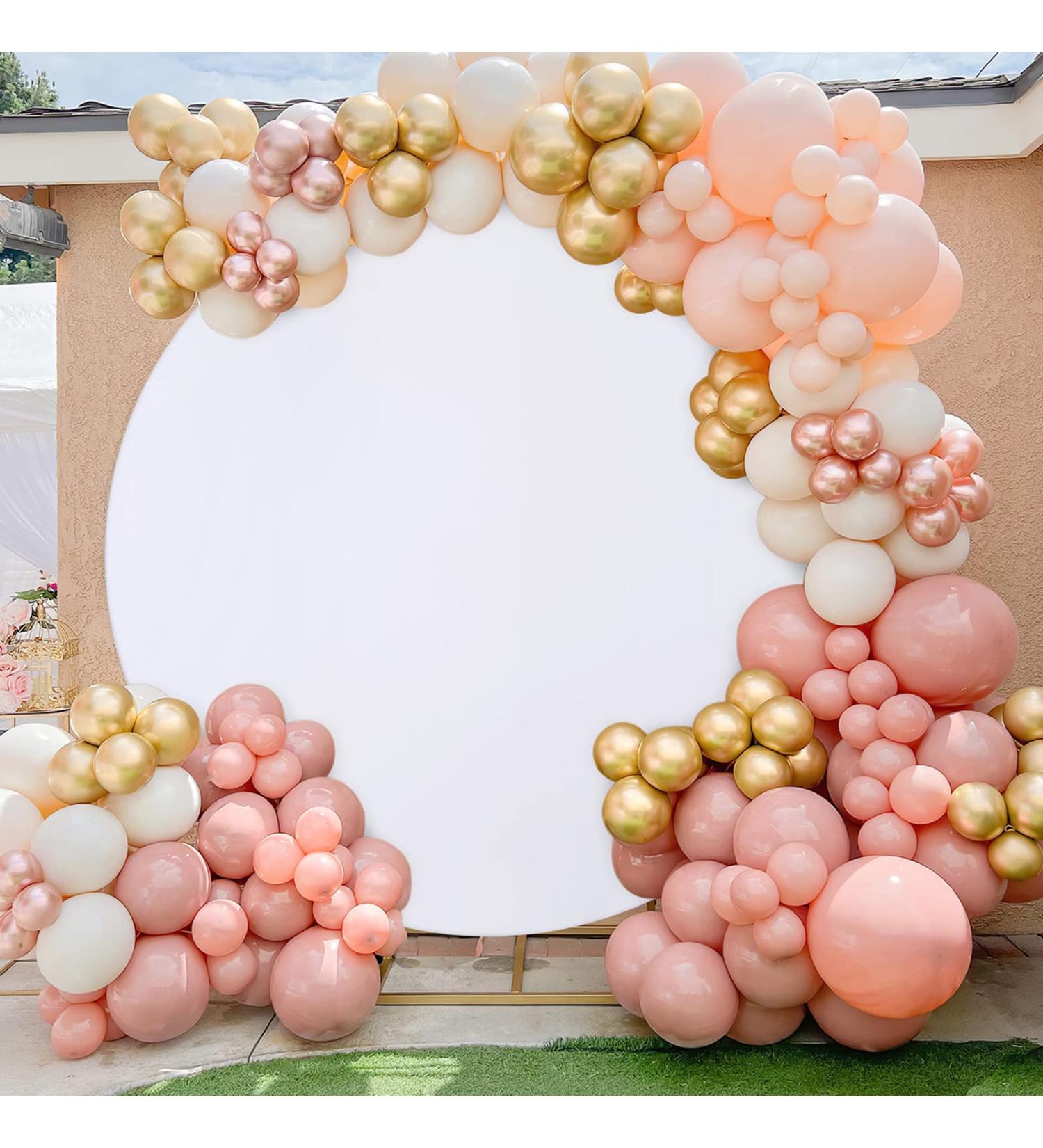 White Round Backdrop Cover 7.2x7.2ft White Circle Birthday Photo Photography Background for Party Baby Shower Wedding Decorations 7.2x7.2ft-Diameter White - Buy Online on GoSupps.com