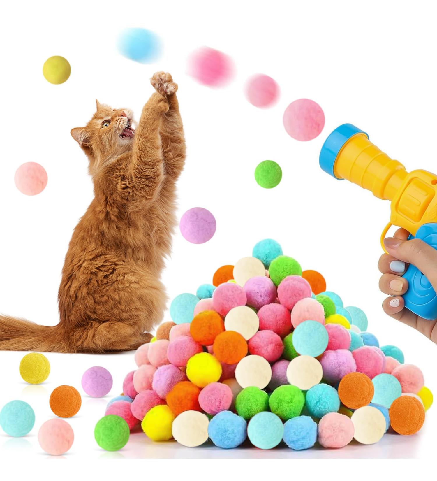 BGTLJKD 100-Piece Interactive Cat Toy Balls - Plush Noiseless Balls for Kittens & Cats | Perfect for Indoor Play & Training - Buy Online on GoSupps.com