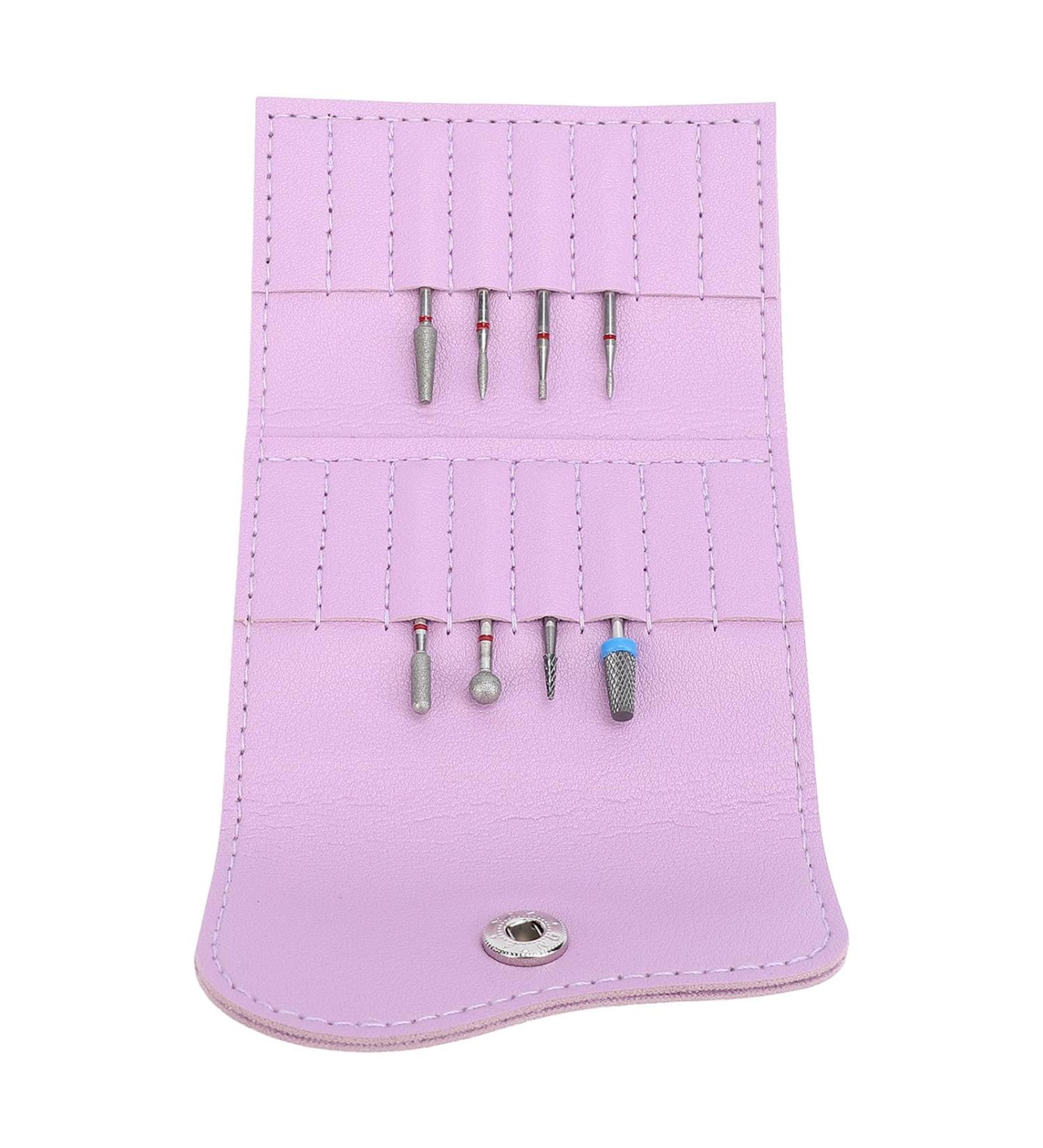 Nail Grinding Bits Organizer Bag Fashionable Nail Drill Bit Storage Portable Multilayer Pouch with PU Leather for Home Salon - Buy Online on GoSupps.com