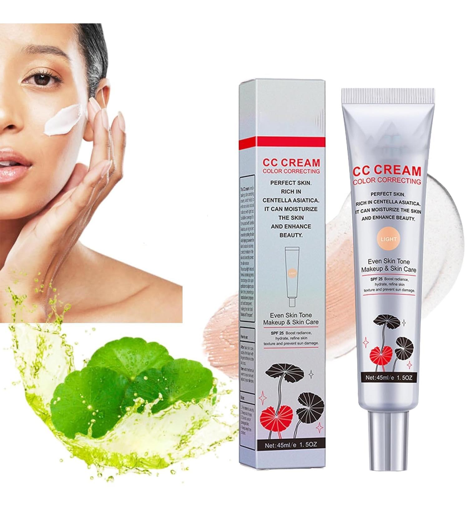 Cc Color Correcting Cream with Centella Asiatica Redness Corrector for Face Lightly Tinted Cream with Centella Asiatica Facial Care Improves Complexion and Moisturizes (Light Color) - Buy Online on GoSupps.com