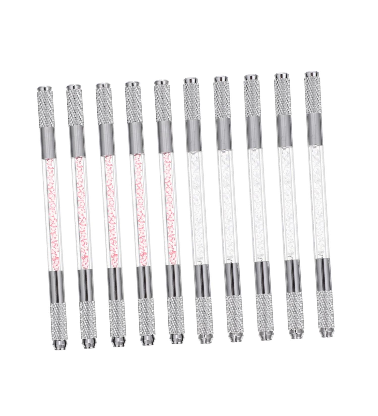 Outanaya 10pcs Crystal Eyebrow Pencil Brow Pen Microblade Needle Holder Lip Microblading Pen Abs - Buy Online on GoSupps.com