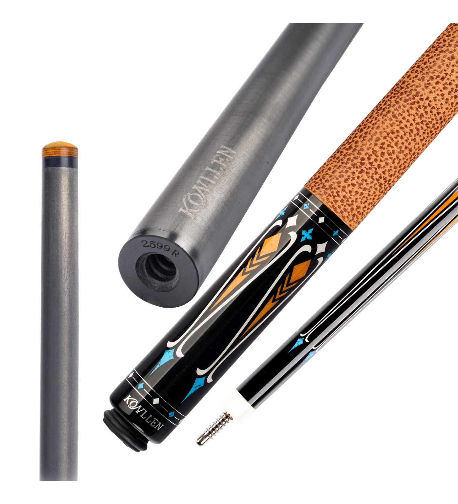KONLLEN Carbon Fiber Pool Cue Stick Professional Cues (Full Carbon Technology Low Deflection Billiard Cue Stick 12.5mm 147cm) jf-carbon - Buy Online on GoSupps.com