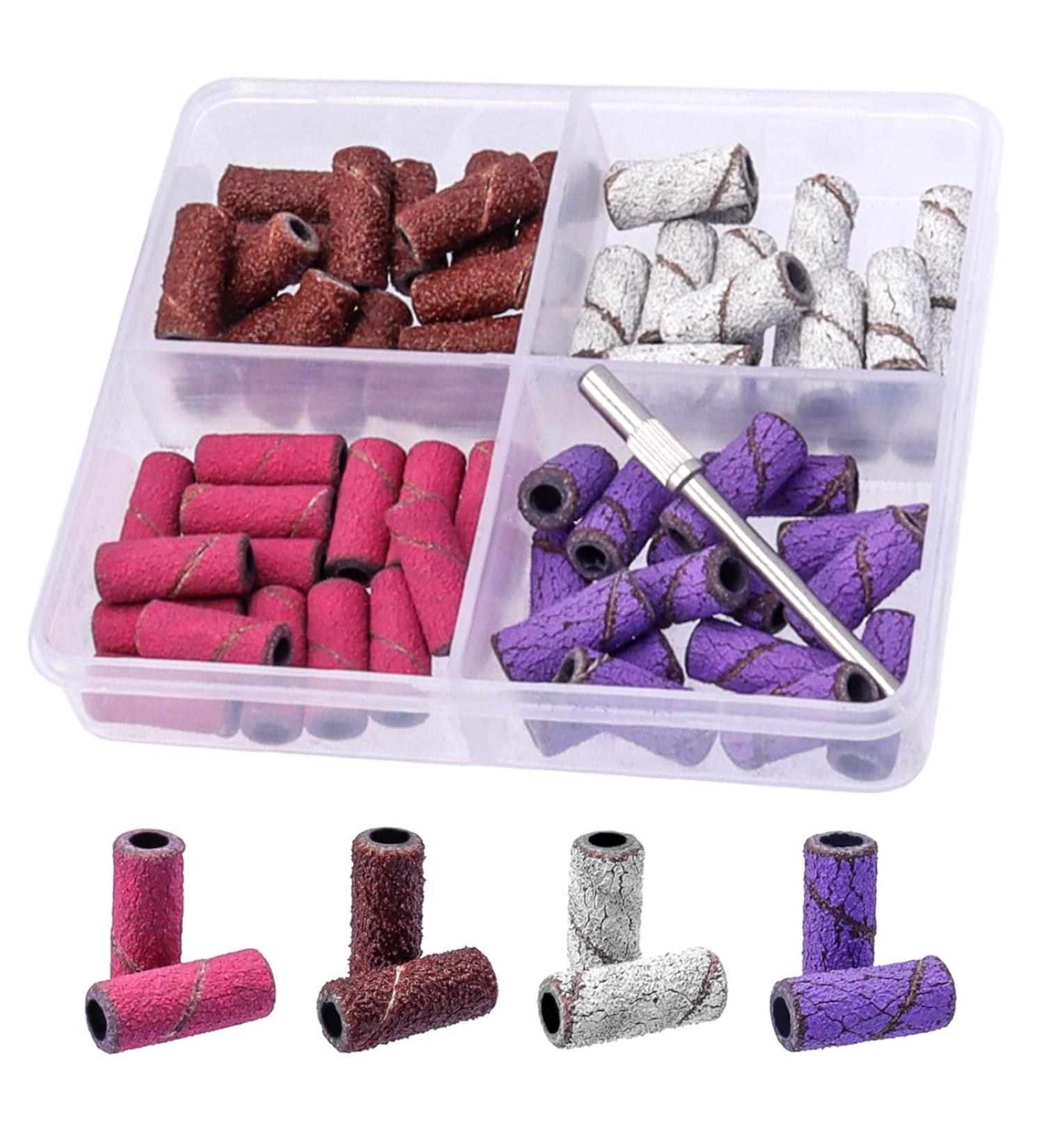 Mesee 60-Piece Sanding Bands for Nail Drill - 4 Colors - Coarse to Fine Grit - Efile Sand Set for Acrylic Nails - Manicures & Pedicures - Buy Online on GoSupps.com