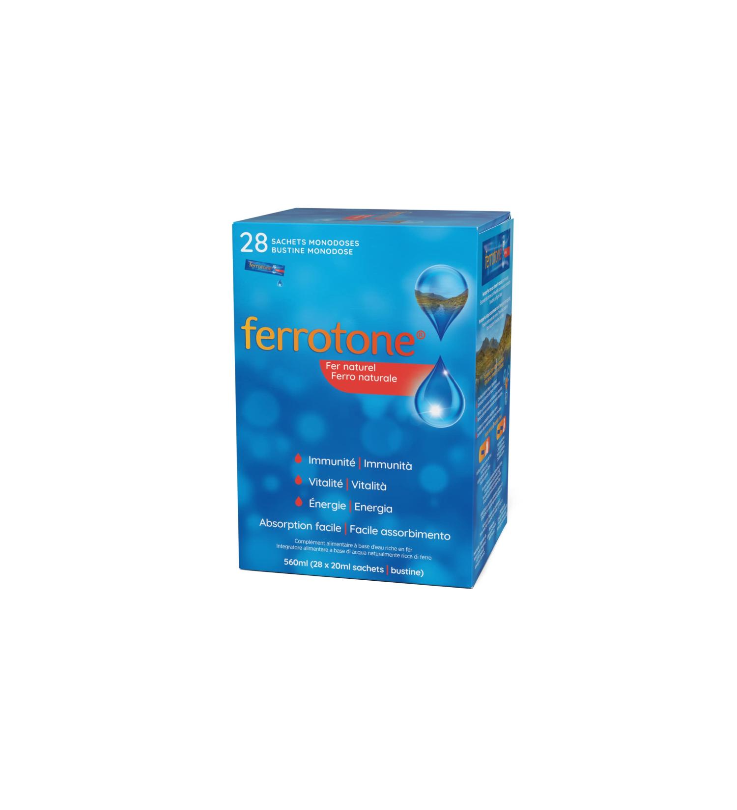 Ferrotone Iron Rich Water Iron Based Food Supplement Original Flavor Your Vitality and Immunity Naturally 28 - Buy Online on GoSupps.com