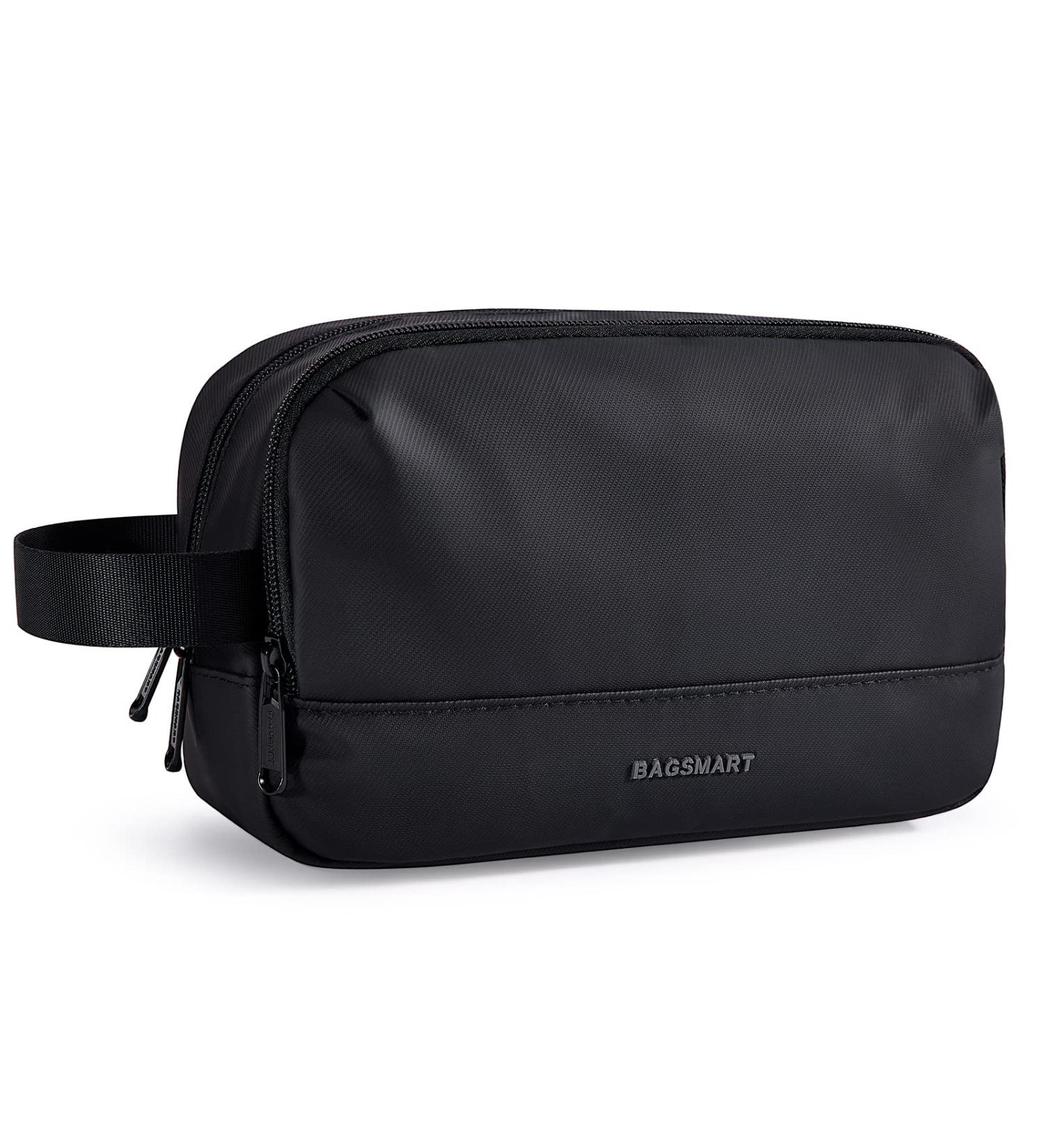 BAGSMART Men's Travel Toiletry Bag - Water-Resistant Dopp Kit in Black - Lightweight Shaving Bag for Full-Sized Toiletries - Medium Size - Buy Online on GoSupps.com