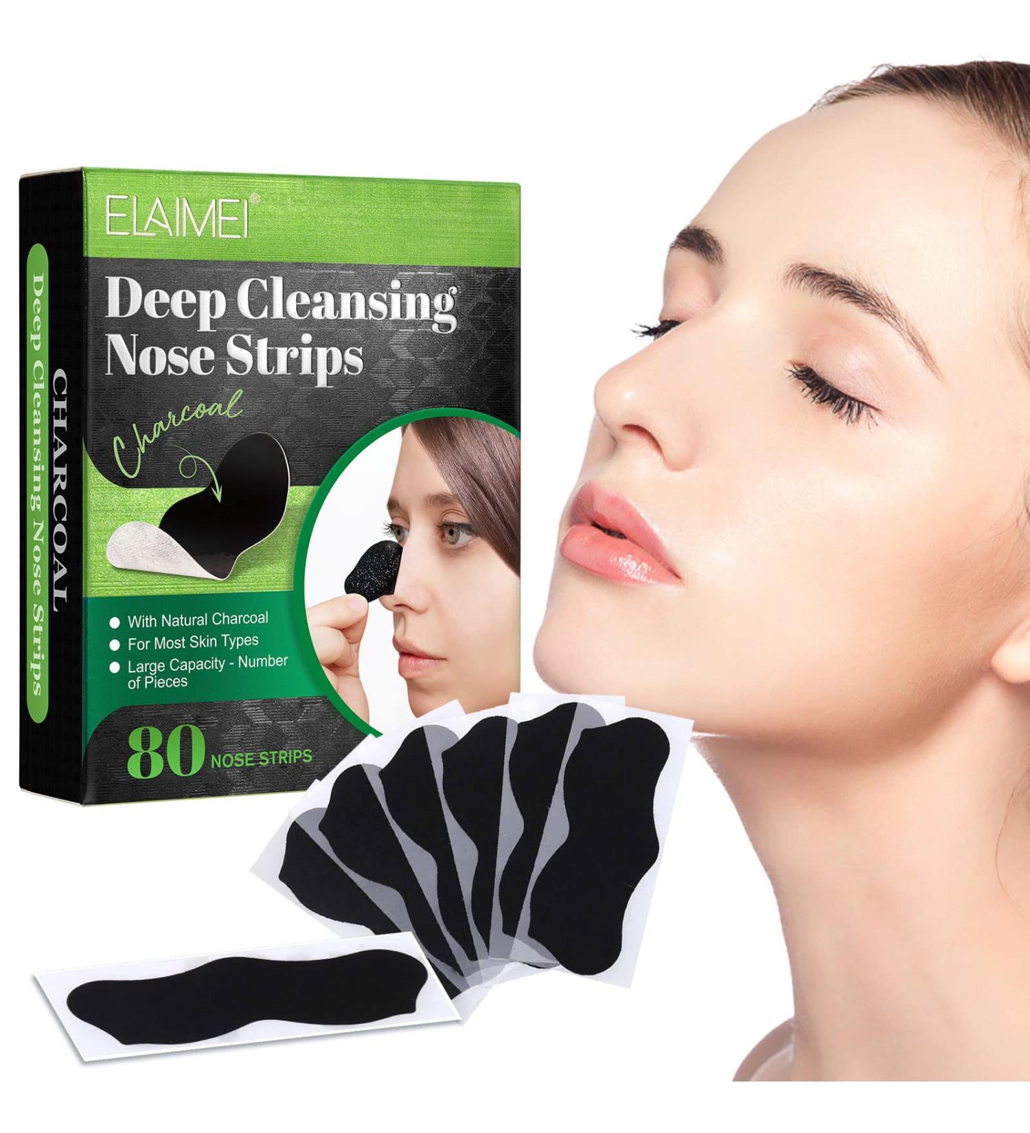CGIFY Blackhead Remover Pore Strips (80 Count) - Charcoal Deep Cleansing Nose Strips for Instant Blackhead Removal on Nose & Face - Suitable for All Skin Types - Buy Online on GoSupps.com