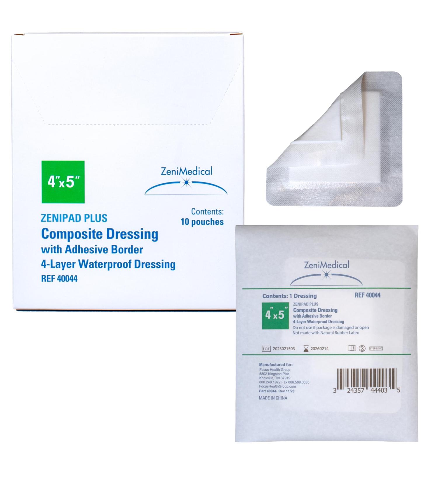 Buy ZeniPad Plus Multi-Layer Wound Dressing - Sterile Latex-Free Waterproof 4x4 Inch - 10/Box | International Shipping Available - Buy Online on GoSupps.com