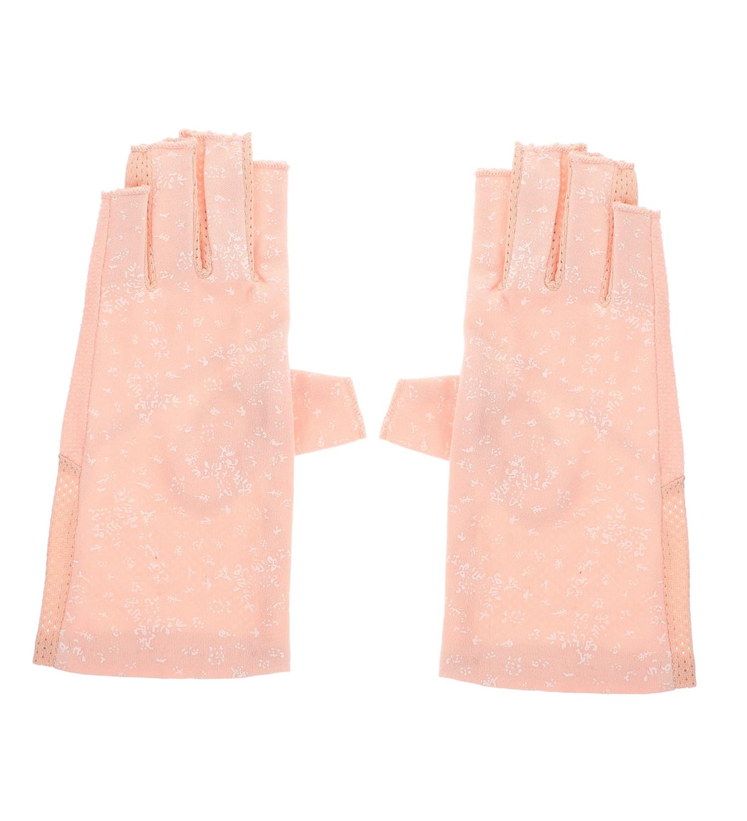 FOMIYES 2 Pairs Sun Protection Half Finger Gloves UV Hand Protector Skin Protective Gloves Manicure Tools UV Gloves Womens Glives Salon Miss Accessories Pink Nylon - Buy Online on GoSupps.com