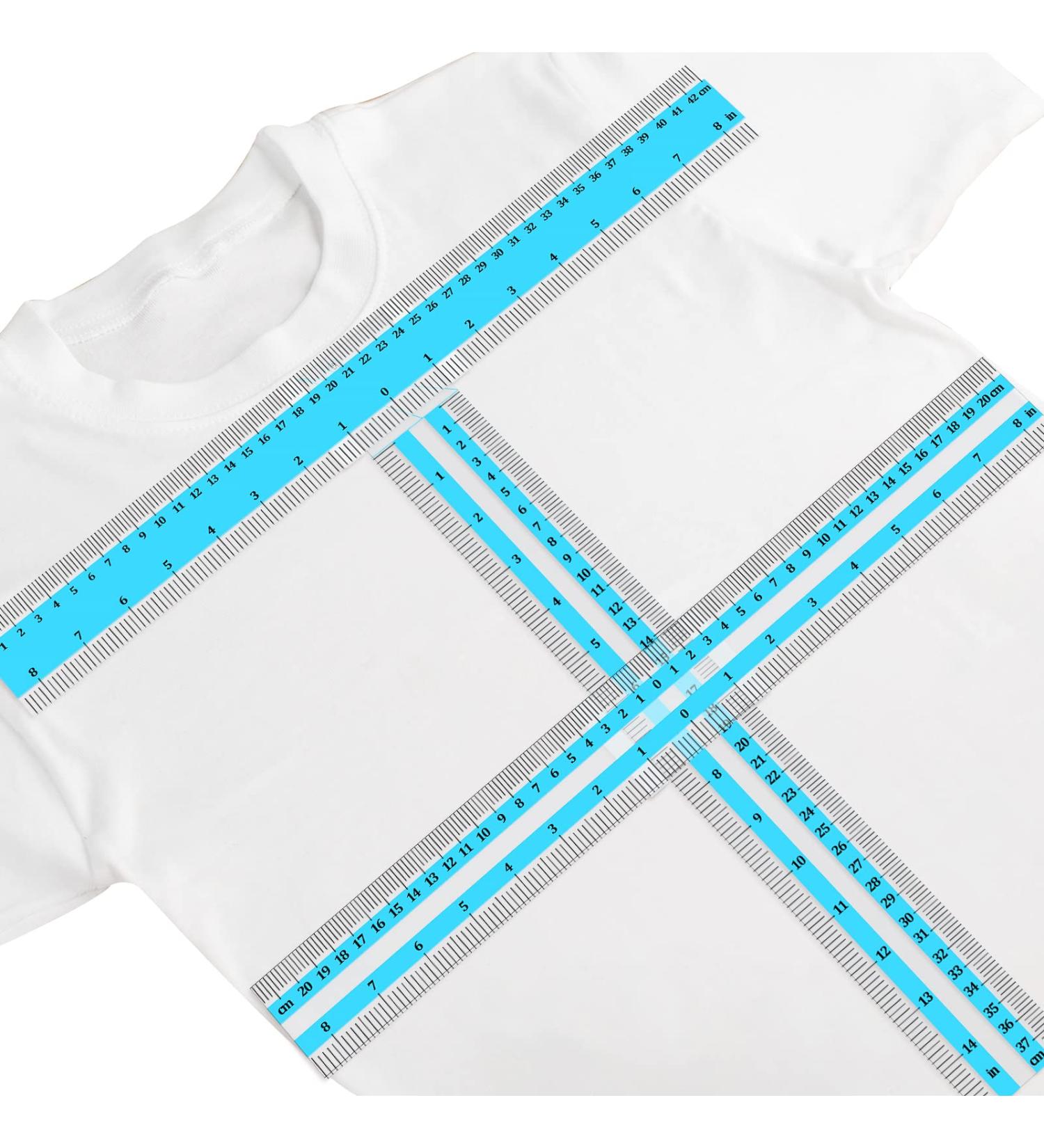 Acrylic T-Shirt Alignment Ruler Set - 3 Pcs Shirt Placement Guide Tool for Vinyl & Sewing - Transparent T Ruler for Crafting - Centering Tool for Adult & Kids Tee - Heat Press & Clothing Measurement - Buy Online on GoSupps.com