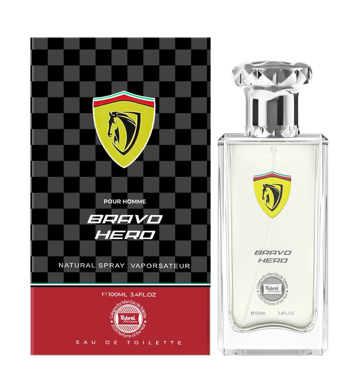 Hybrid & Company Bravo Hero Black Pour Homme For Men Eau De Toilette Vaporisateur Natural Spray 3.4 Fl Oz - Buy Online on GoSupps.com