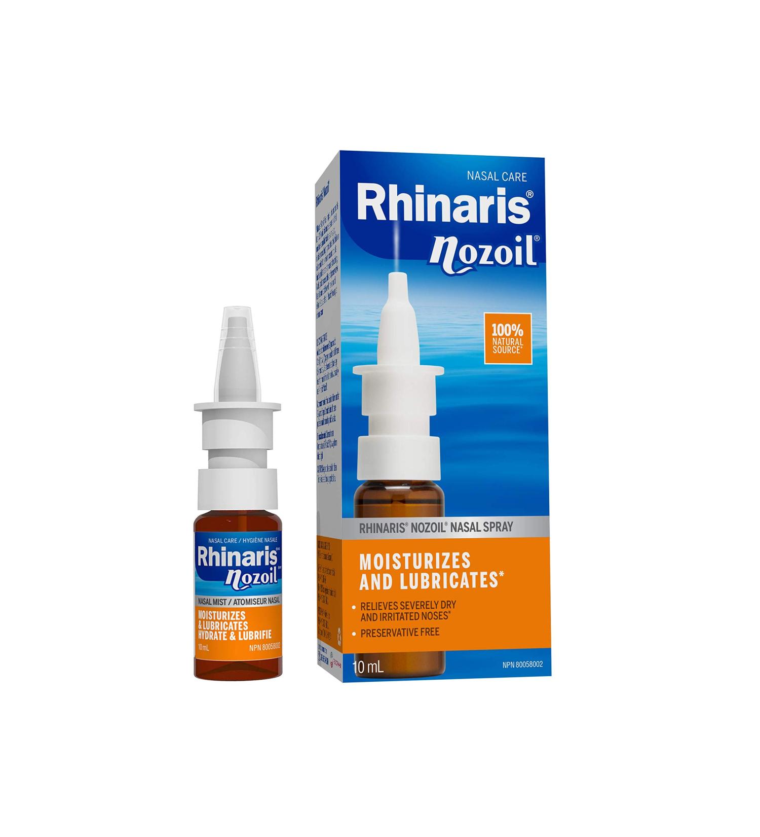 Rhinaris Nozoil Moisturizing & Lubricating Nasal Spray 10ml - Long Lasting Relief from Dryness Congestion Itchiness - Preservative-Free & Soothing Daily Nasal Care for Men & Women - Buy Online on GoSupps.com