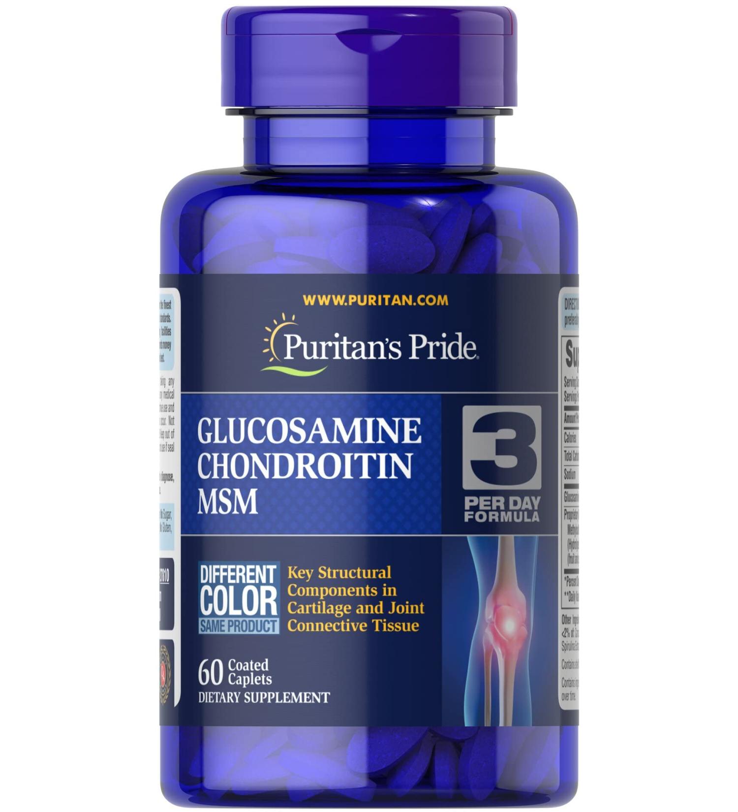 Puritan's Pride Double Strength Glucosamine Chondroitin MSM Joint Soother 60 Cap