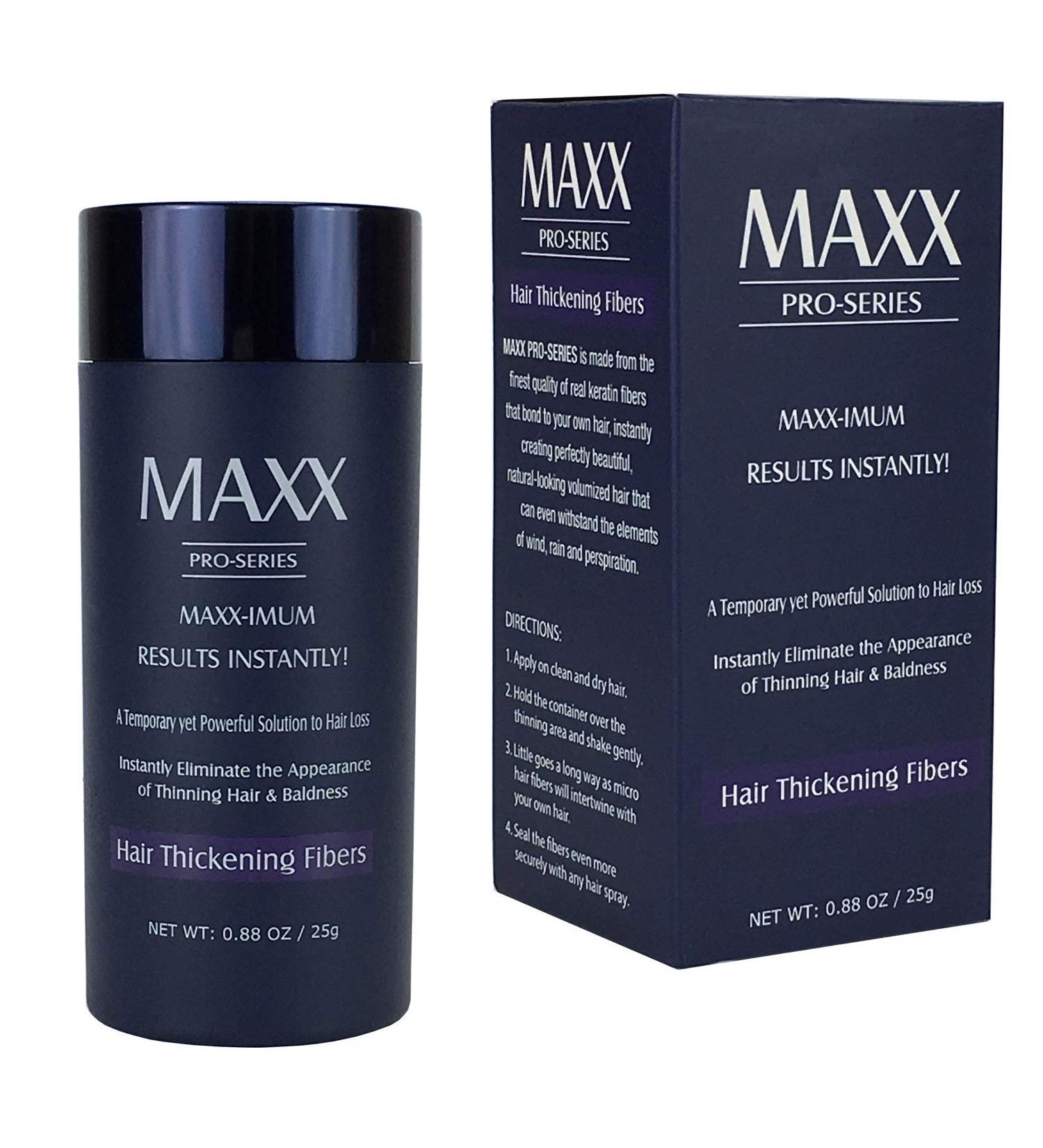 MAXX PRO Series Volumizing Hair Fibers with Real Keratin | Hypoallergenic & Dermatologist Tested | 60 Days Supply for Hair Loss (Gray) - Buy Online on GoSupps.com